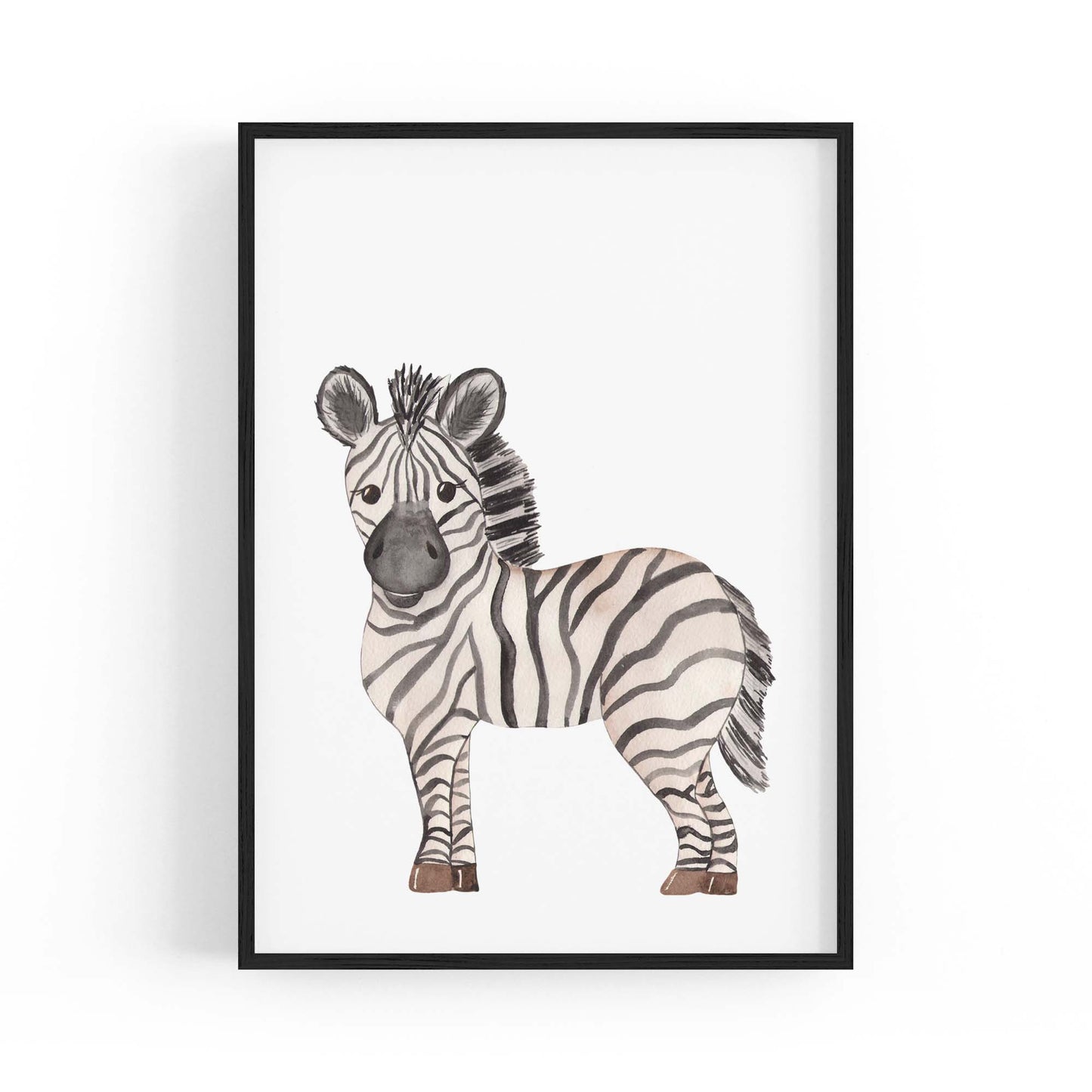 Cartoon Zebra Cute Nursery Baby Animal Art #2 - The Affordable Art Company