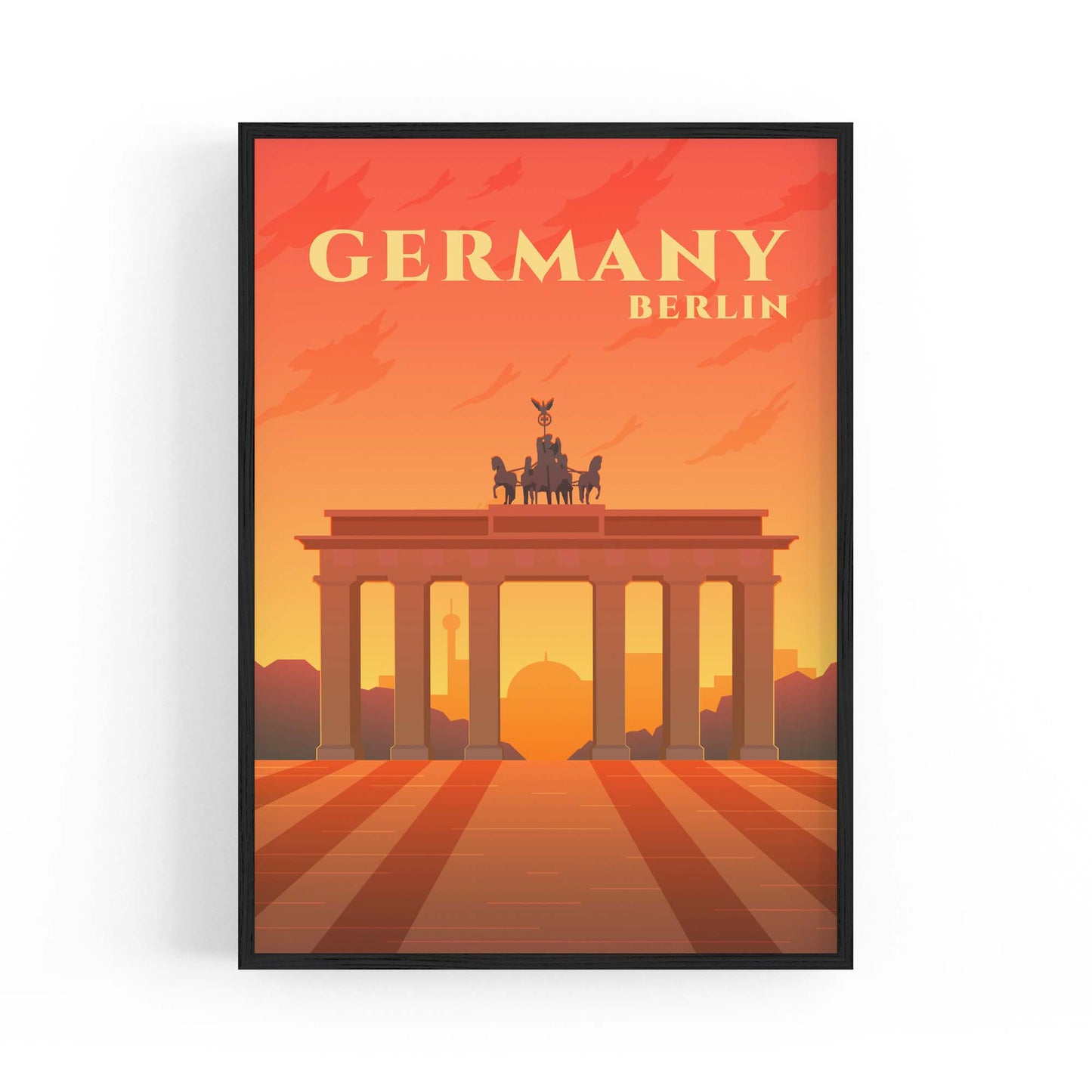 Retro Berlin Germany Travel Vintage Wall Art - The Affordable Art Company