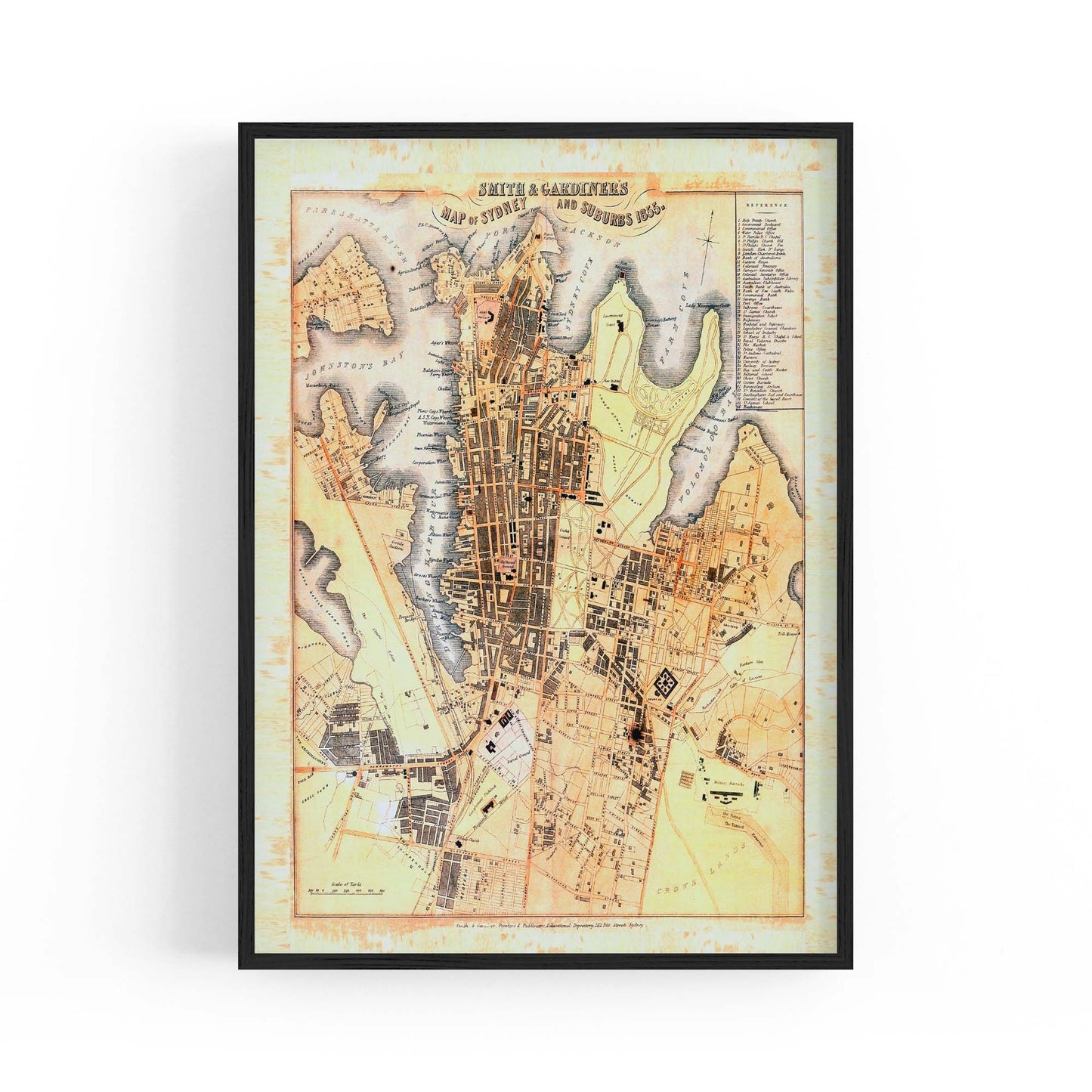 Sydney Vintage Map Australian Old Wall Art #2 - The Affordable Art Company