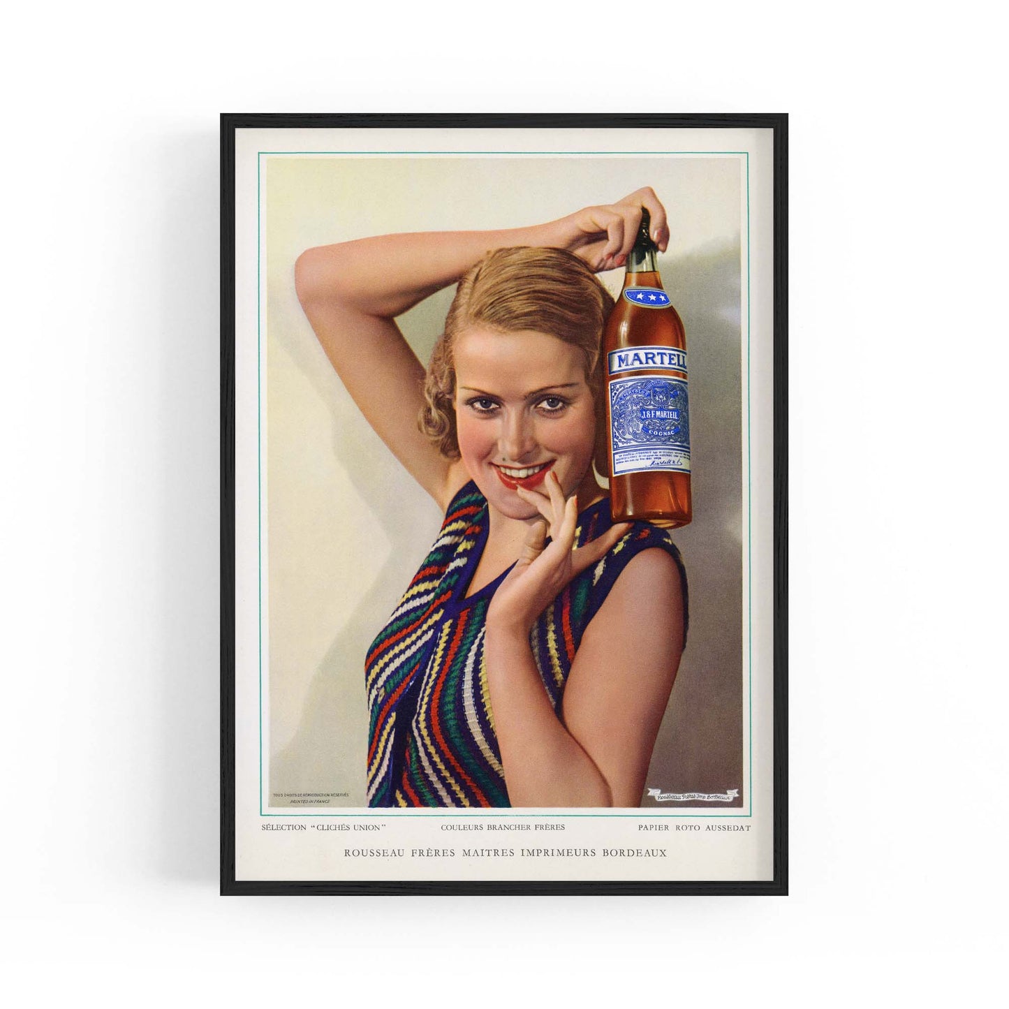 Martell Cognac Vintage Drinks Advert Wall Art - The Affordable Art Company