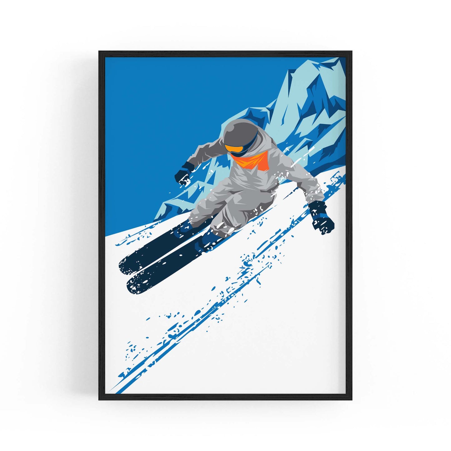 Retro Ski Winter Vintage Snow Cabin Wall Art #1 - The Affordable Art Company