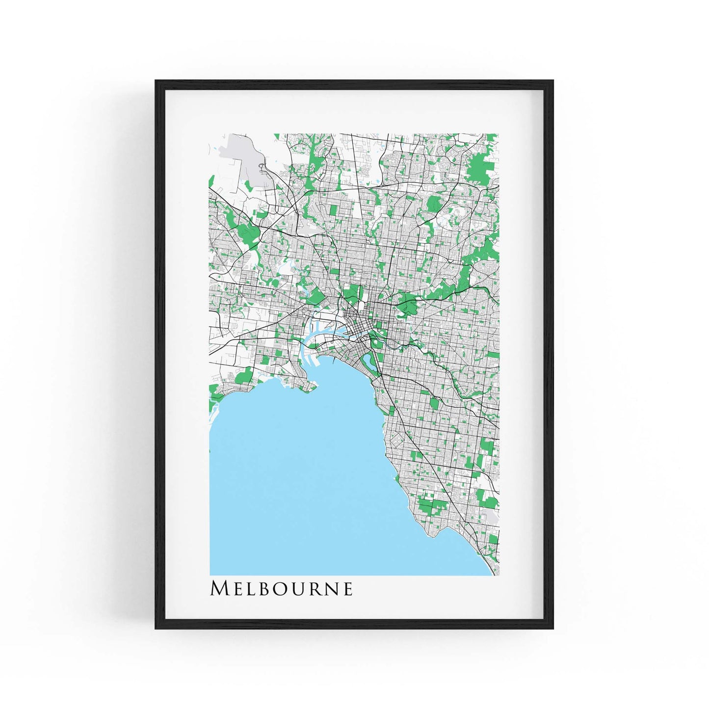 Minimal Melbourne Map Victoria Wall Art - The Affordable Art Company