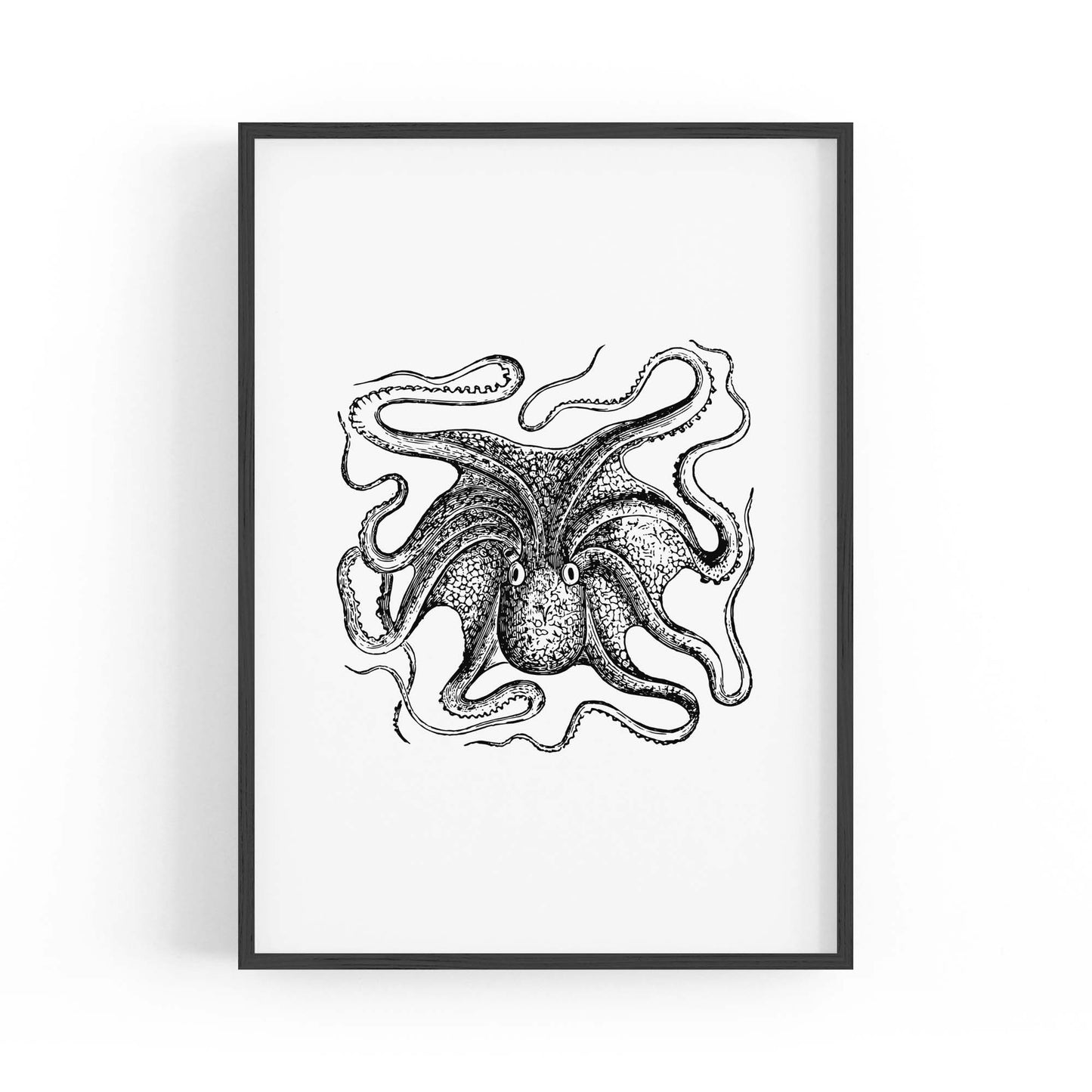 Octopus Drawing Minimal Sealife Wall Art #1 - The Affordable Art Company