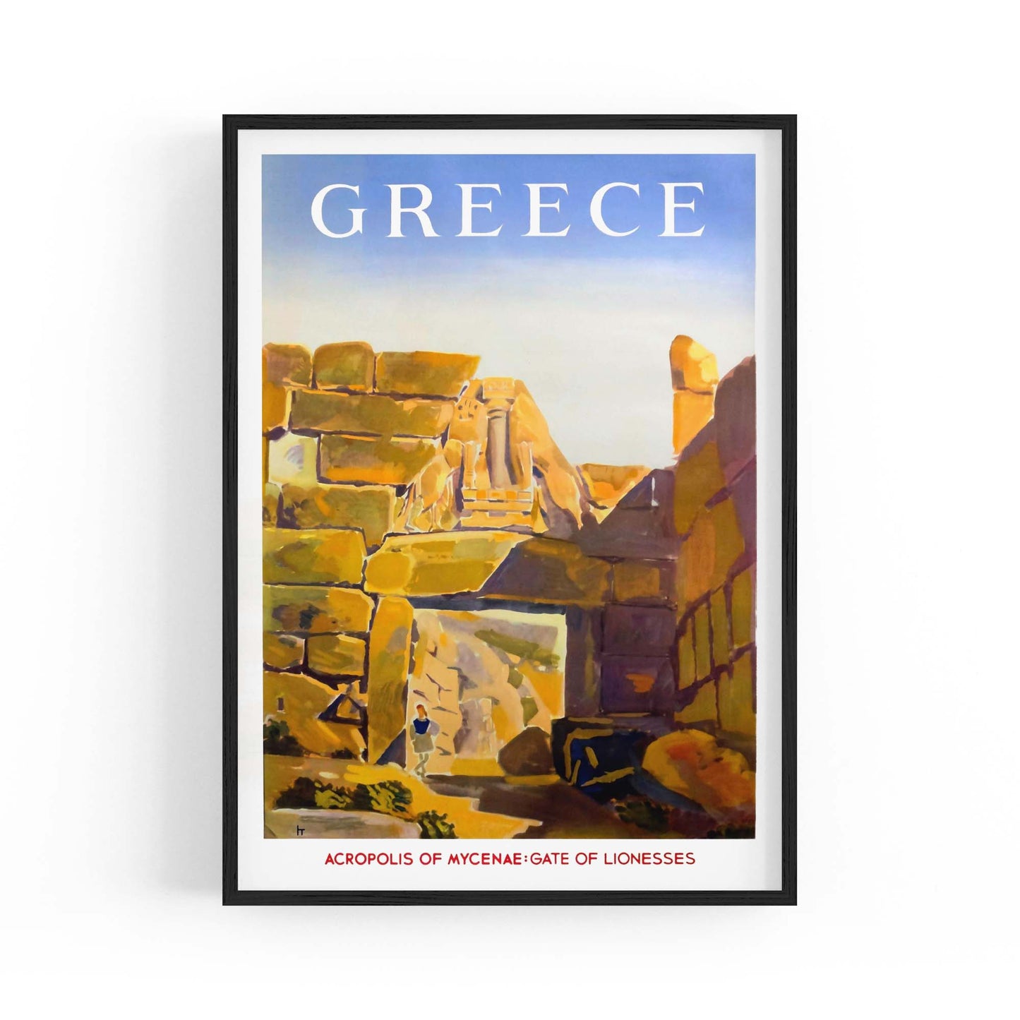Mycenae Greece Vintage Travel Advert Wall Art - The Affordable Art Company