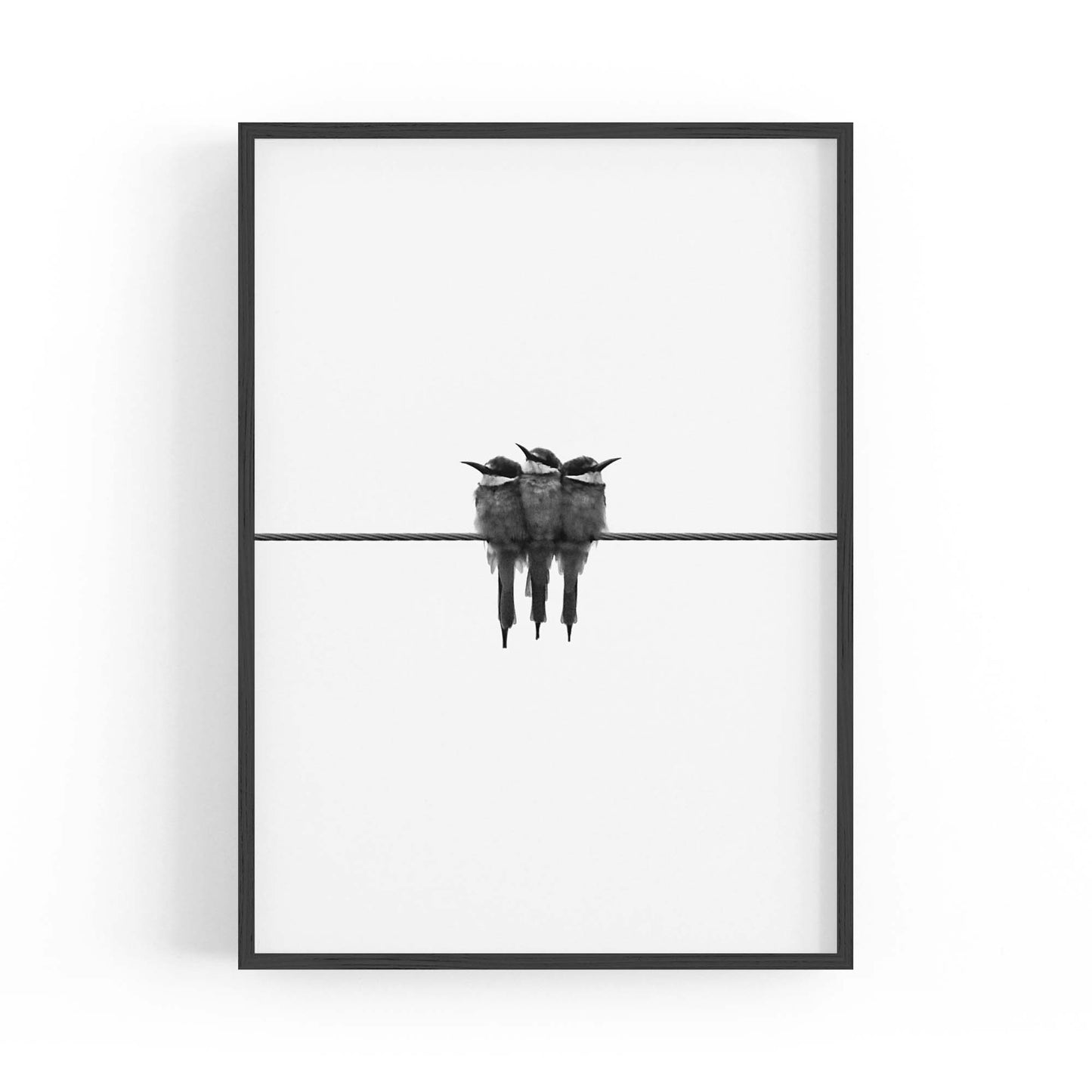 Abstract Bird on Wire Minimal Drawing Wall Art #2 - The Affordable Art Company