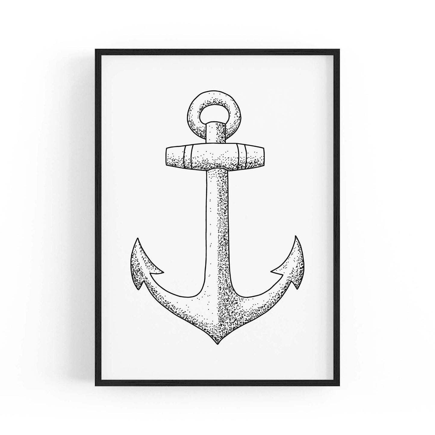 Anchor Drawing Nautical Coastal Bathroom Wall Art #2 - The Affordable Art Company