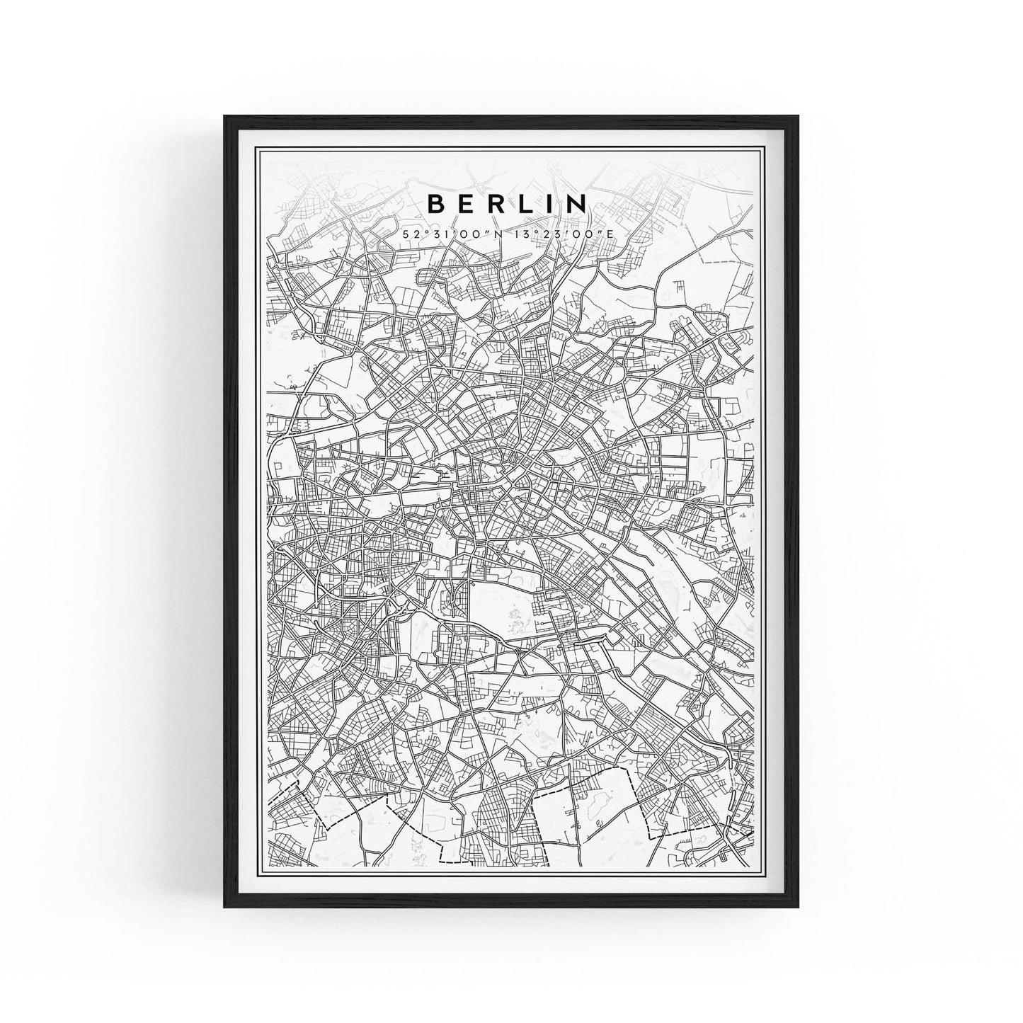 Berlin Germany Minimal Map Travel Wall Art - The Affordable Art Company