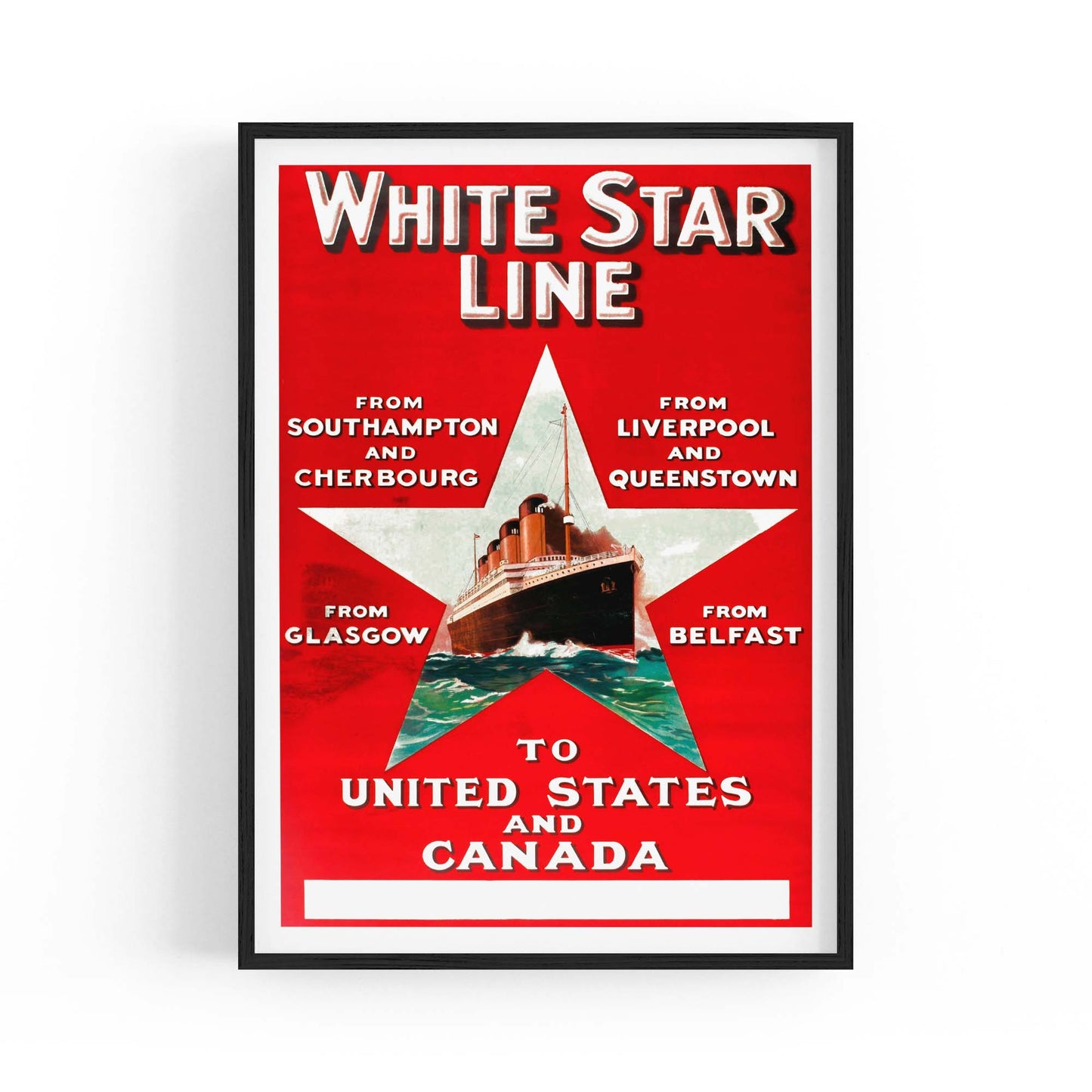 White Star Line Vintage Shipping Advert Wall Art #3 - The Affordable Art Company