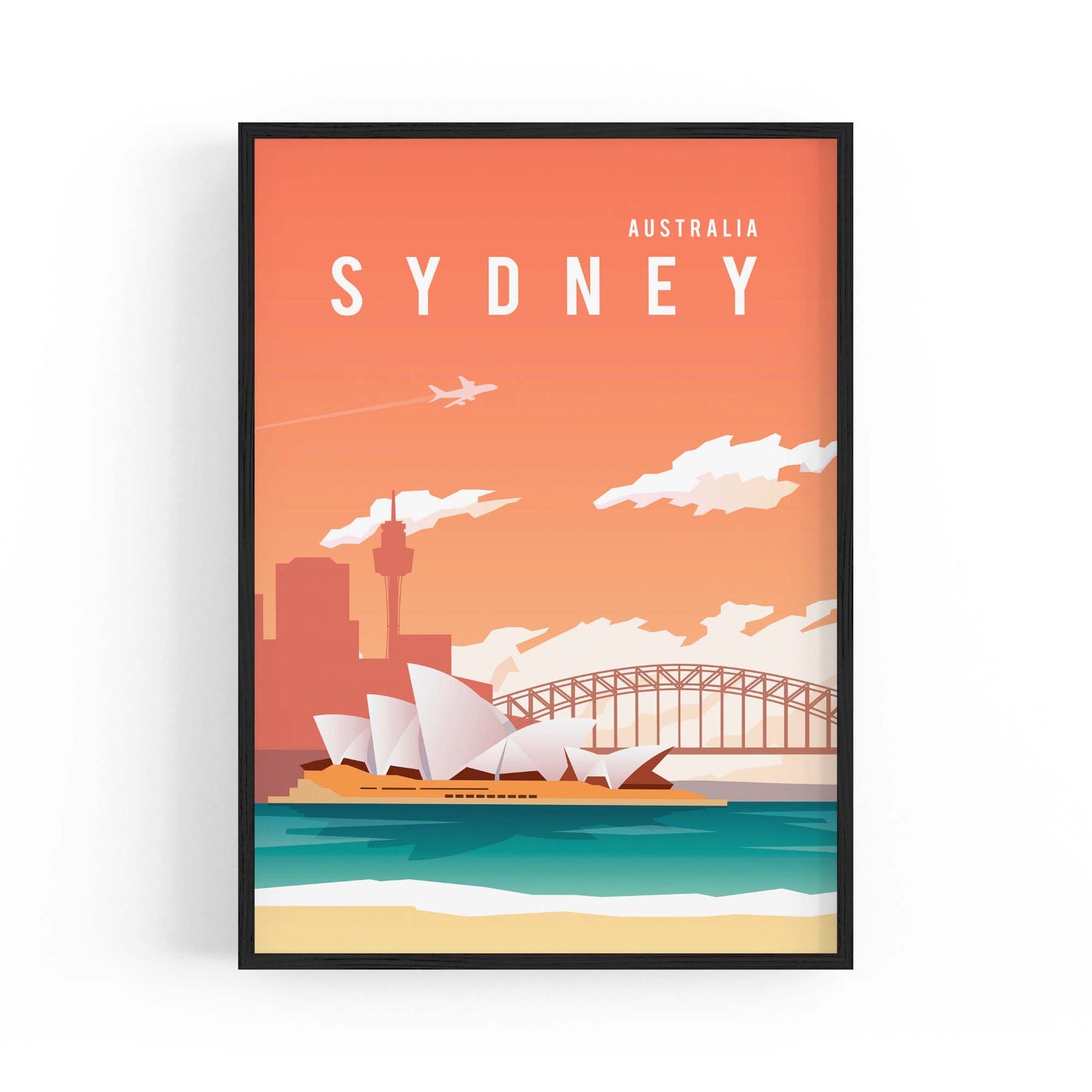 Retro Sydney Australia Vintage Travel Wall Art #2 - The Affordable Art Company