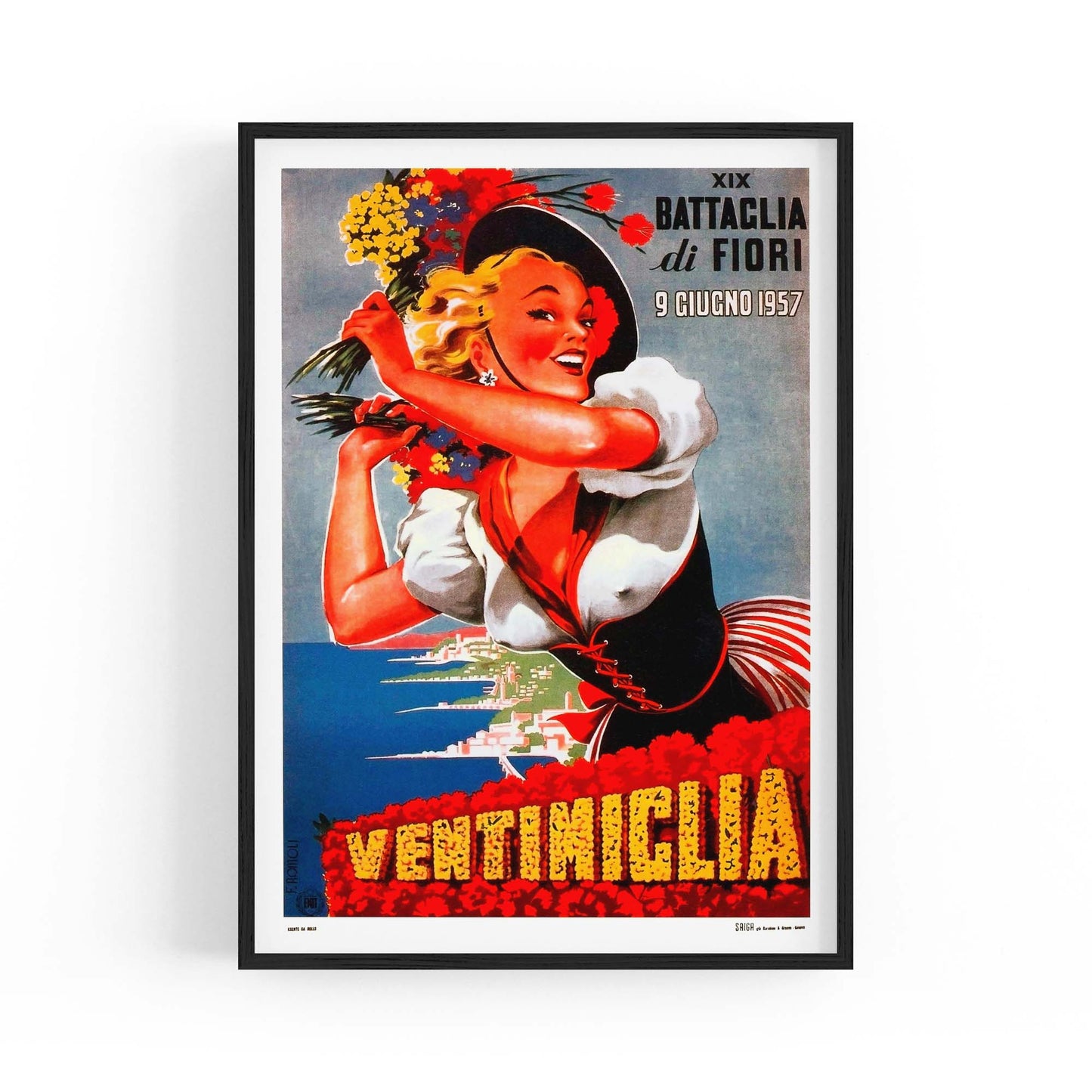 Ventimiglia Italian Vintage Advert Wall Art - The Affordable Art Company