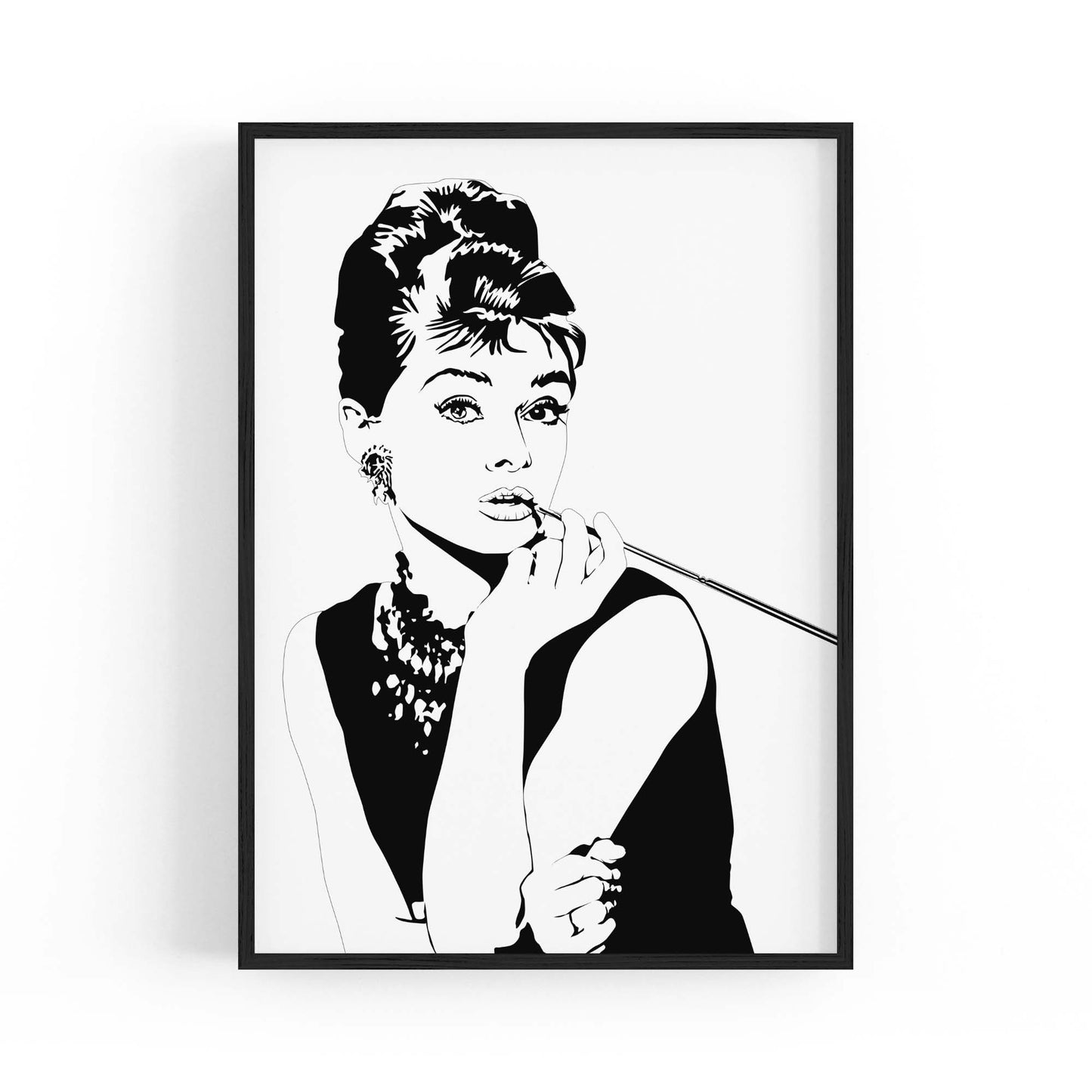 Audrey Hepburn Fashion Minimal Bedroom Wall Art #1 - The Affordable Art Company