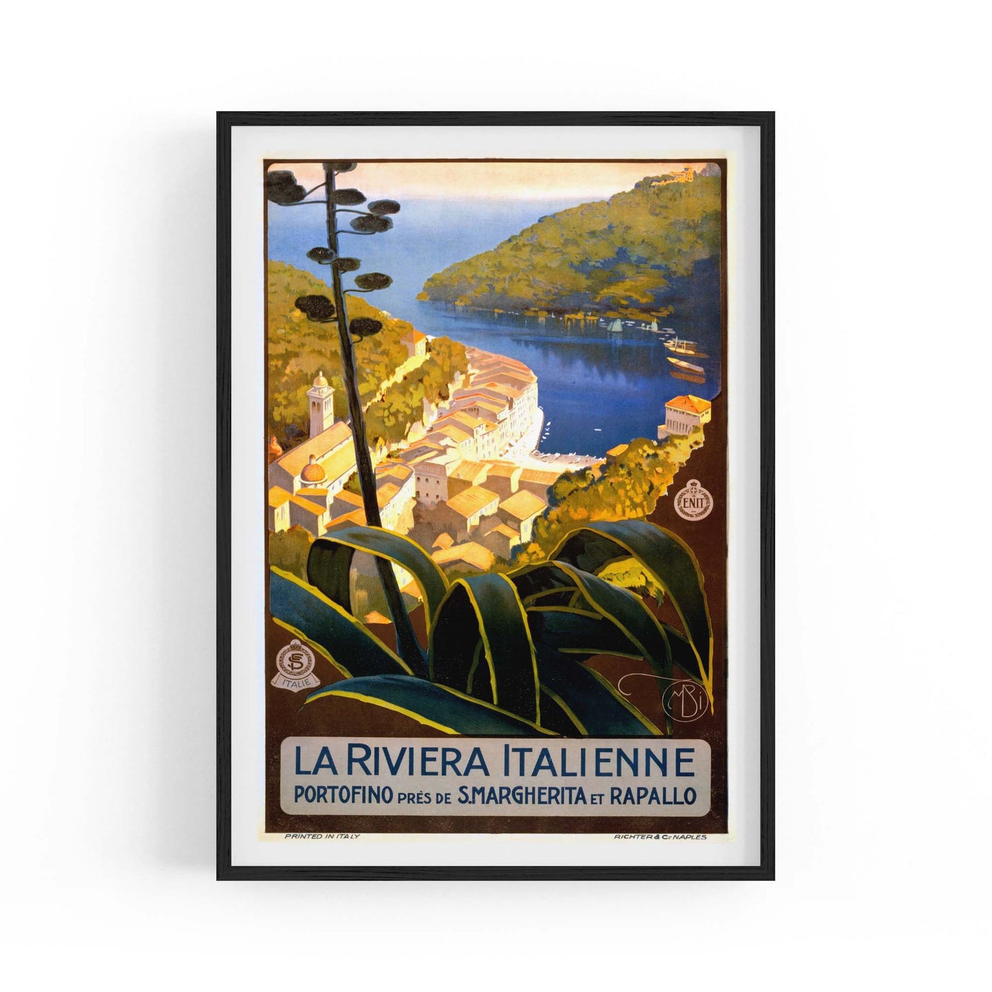 Italian Riviera Vintage Travel Advert Wall Art - The Affordable Art Company