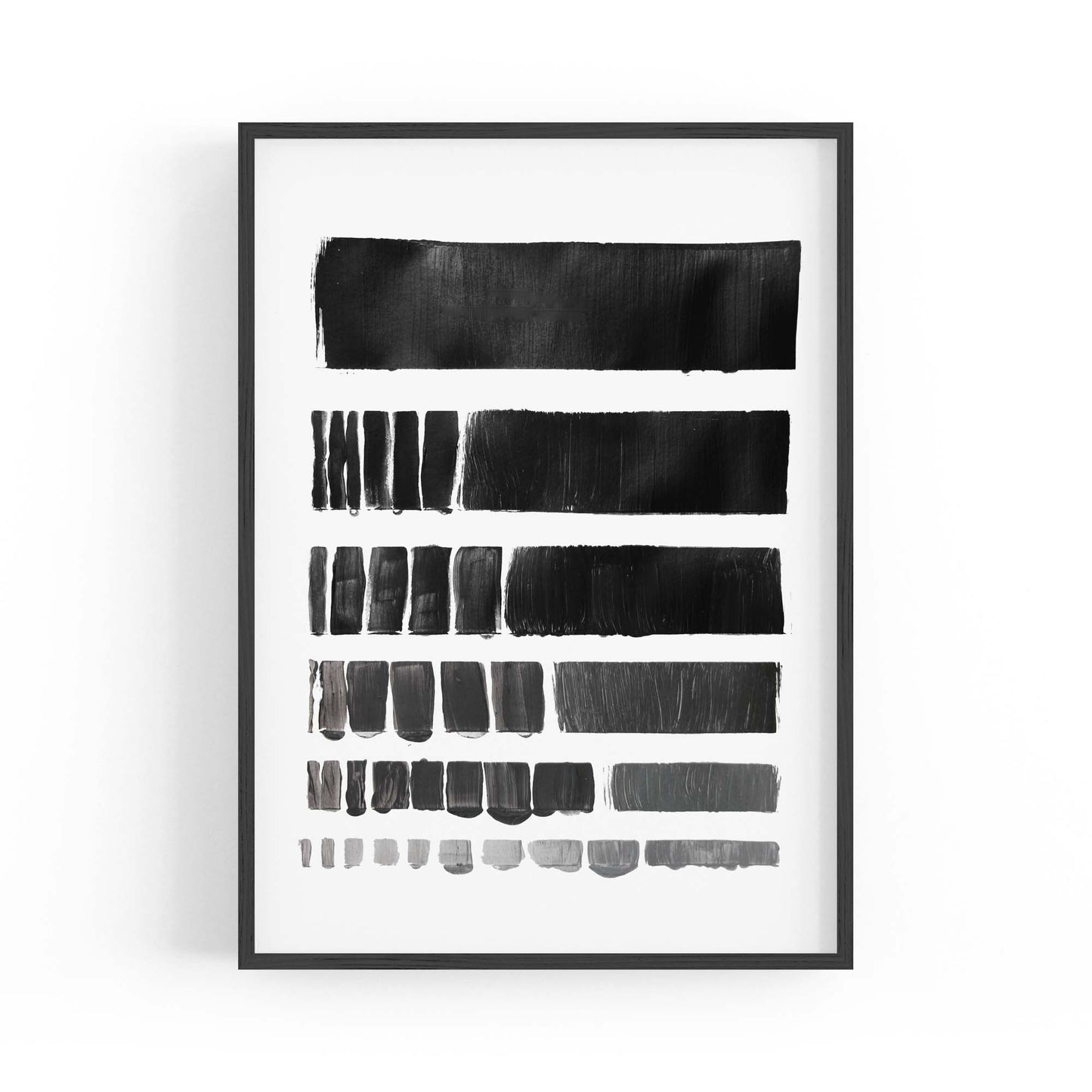 Black Brush Strokes Abstract Minimal Wall Art - The Affordable Art Company