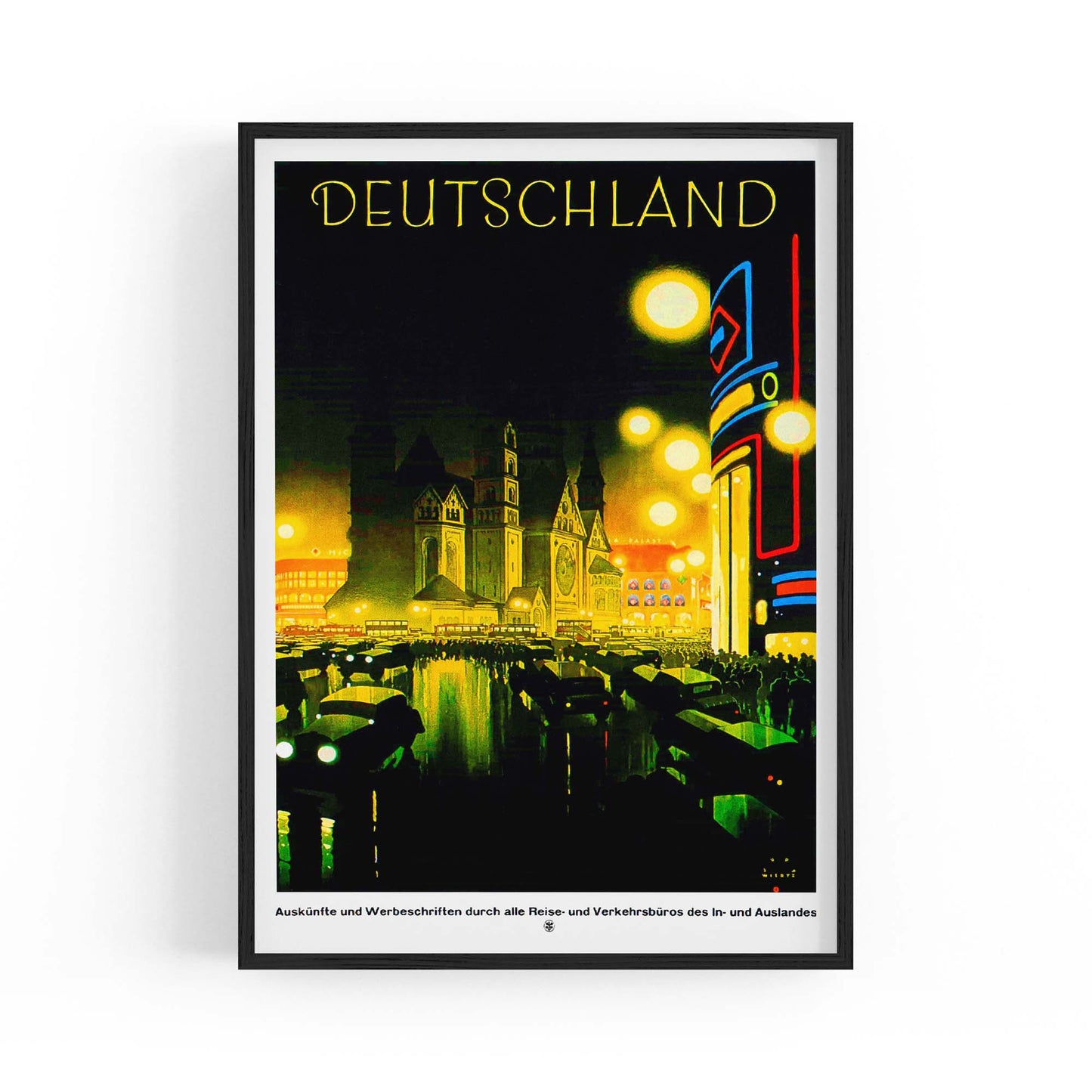 Deutschland Germany Vintage Travel Advert Wall Art - The Affordable Art Company