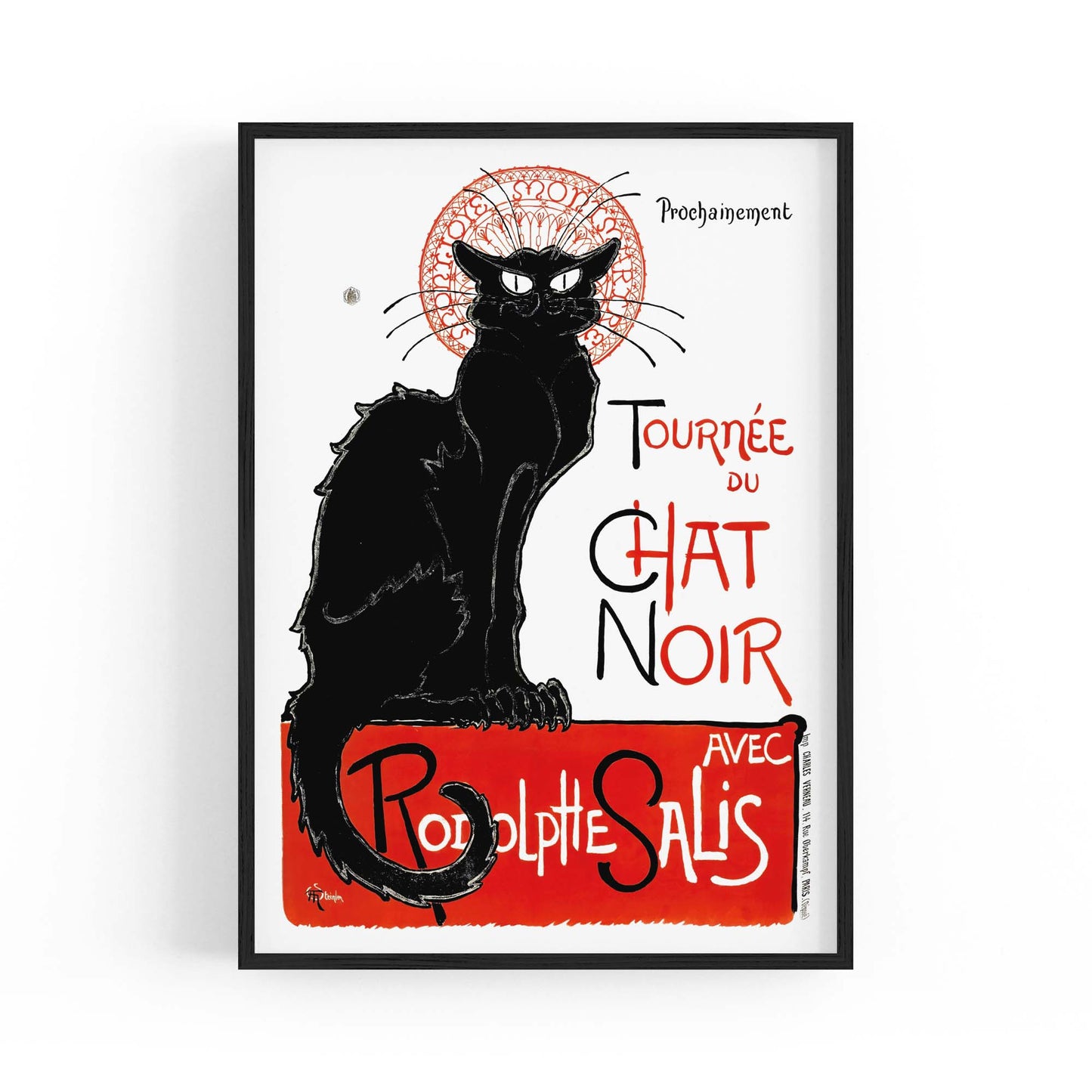 French Chat Noir Black Cat Vintage Advert Wall Art - The Affordable Art Company