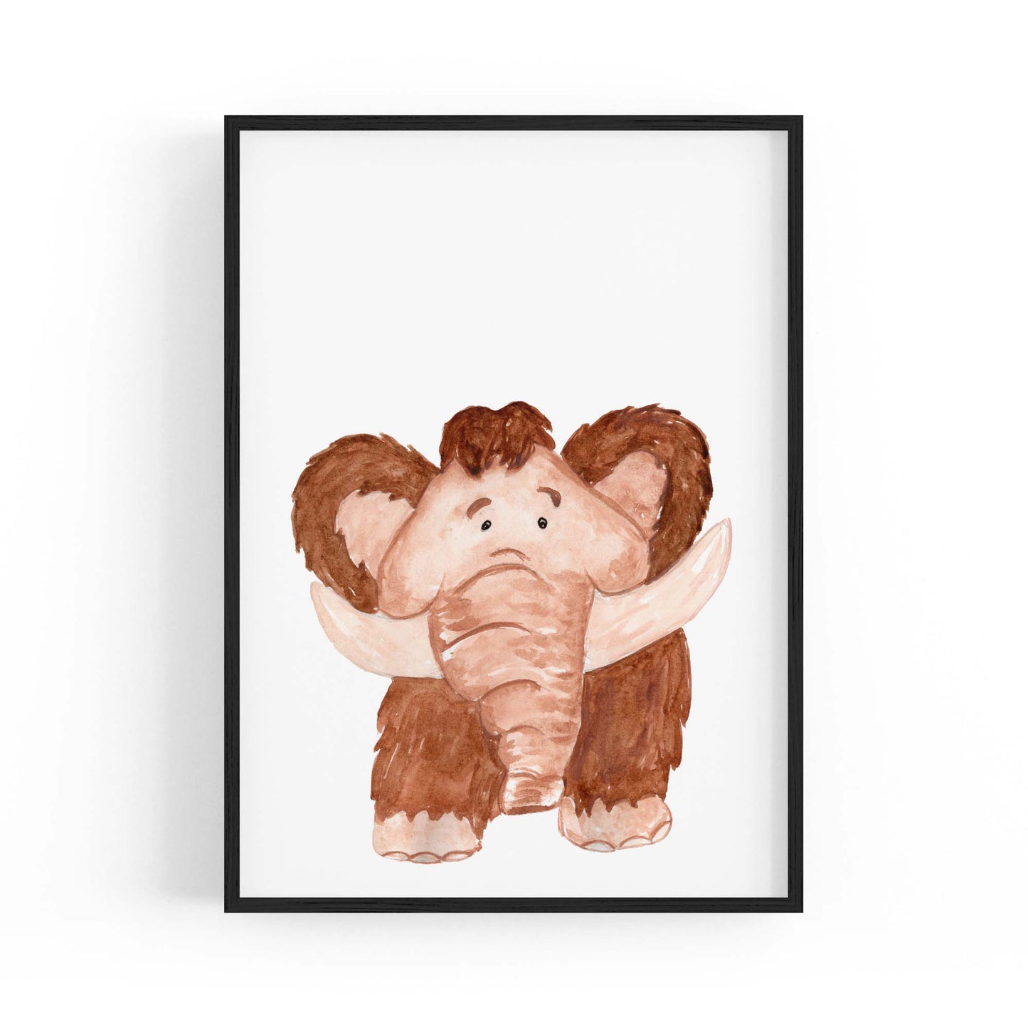 Cartoon Mammoth Cute Nursery Baby Animal Art - The Affordable Art Company
