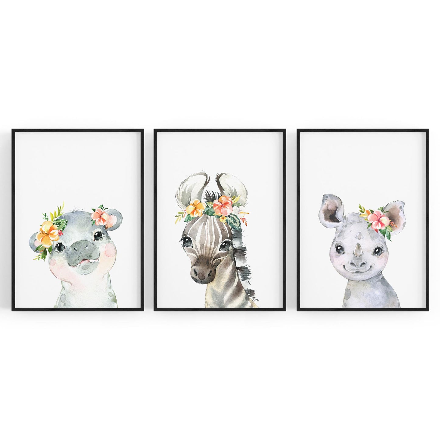 Set of Cute Baby Safari Animals Nursery Wall Art #4 - The Affordable Art Company