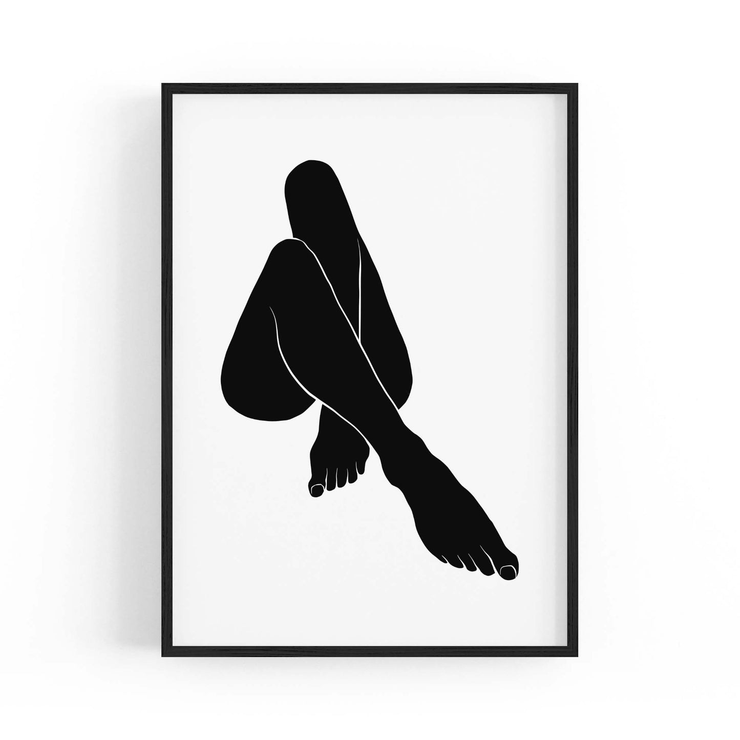 Nude Female Form Abstract Minimal Black Wall Art #1 - The Affordable Art Company