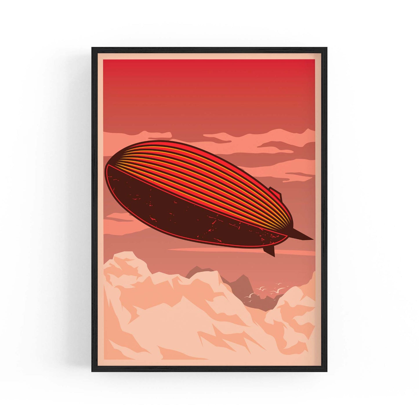 Art Deco Airship Vintage Retro New York Wall Art - The Affordable Art Company