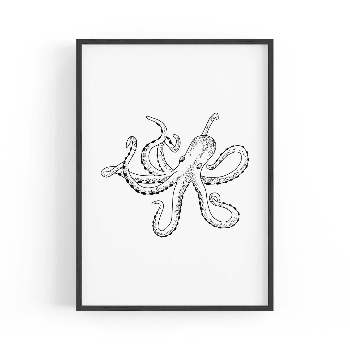 Octopus Drawing Minimal Sealife Wall Art #2 - The Affordable Art Company