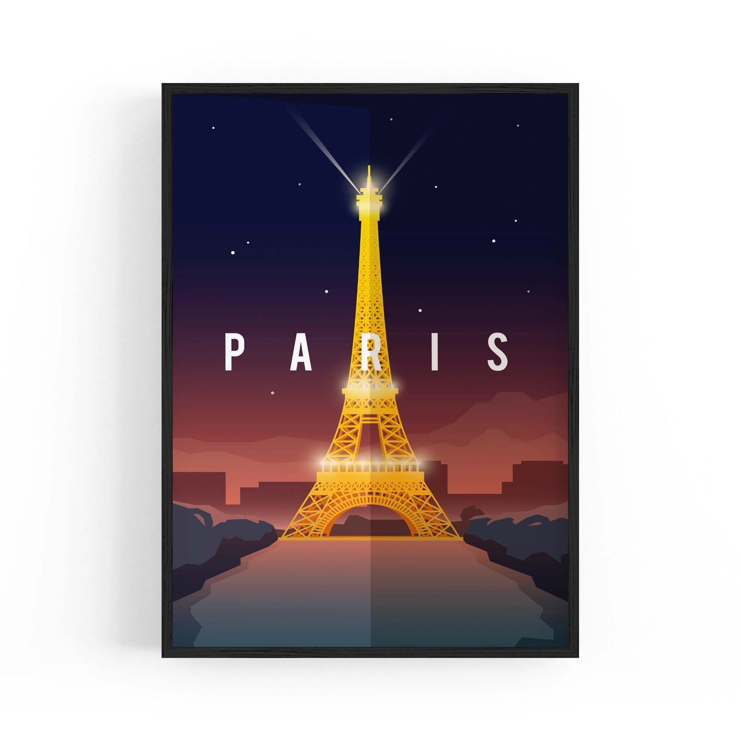 Retro Paris France Vintage Travel European Wall Art - The Affordable Art Company
