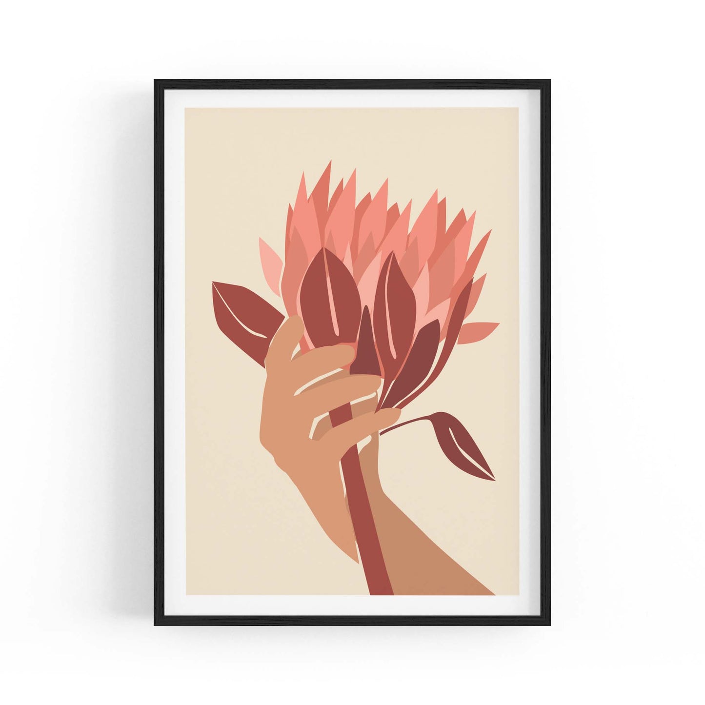 Minimal Floral Abstract Flower Drawing Wall Art #2 - The Affordable Art Company