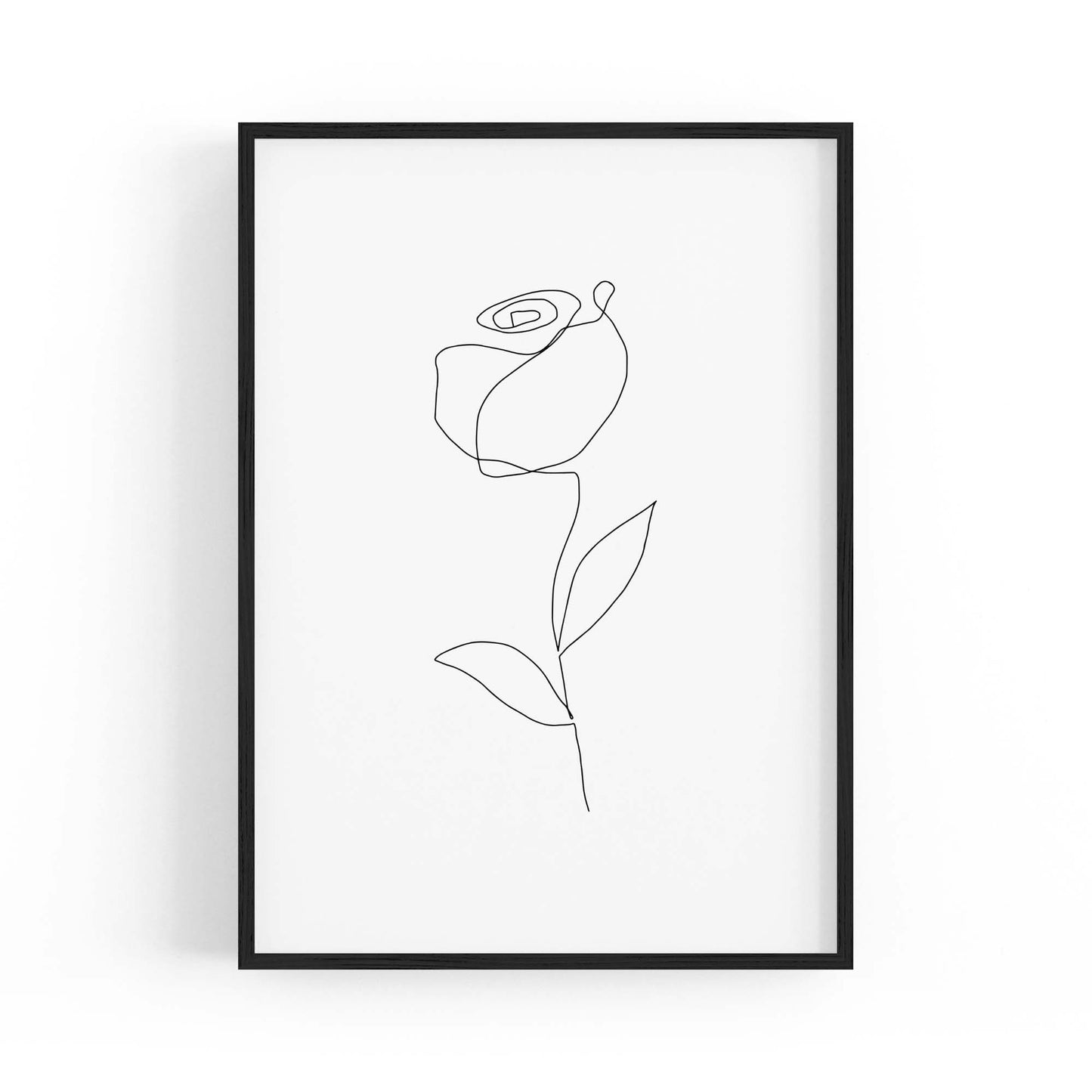Minimal Rose Flower Line Drawing Abstract Wall Art #6 - The Affordable Art Company