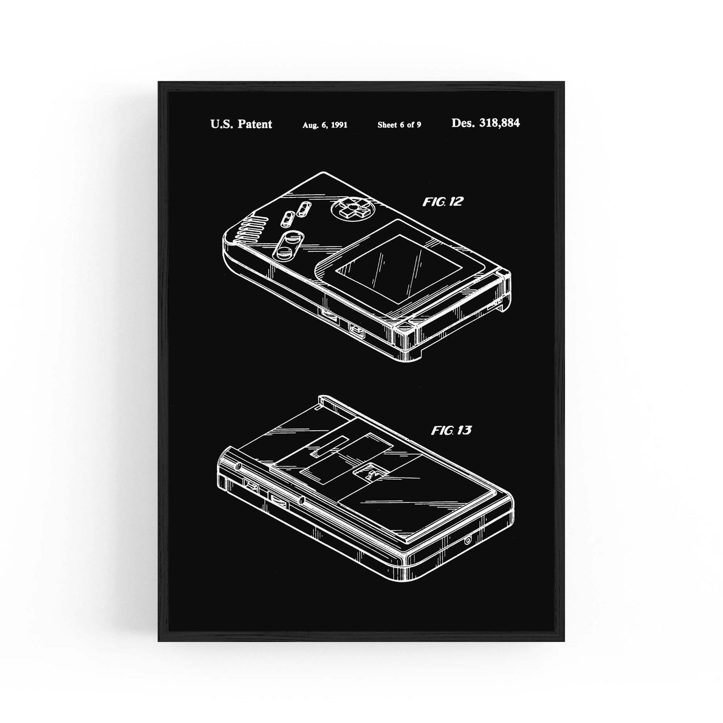Vintage Game Boy Patent Gift Wall Art #1 - The Affordable Art Company