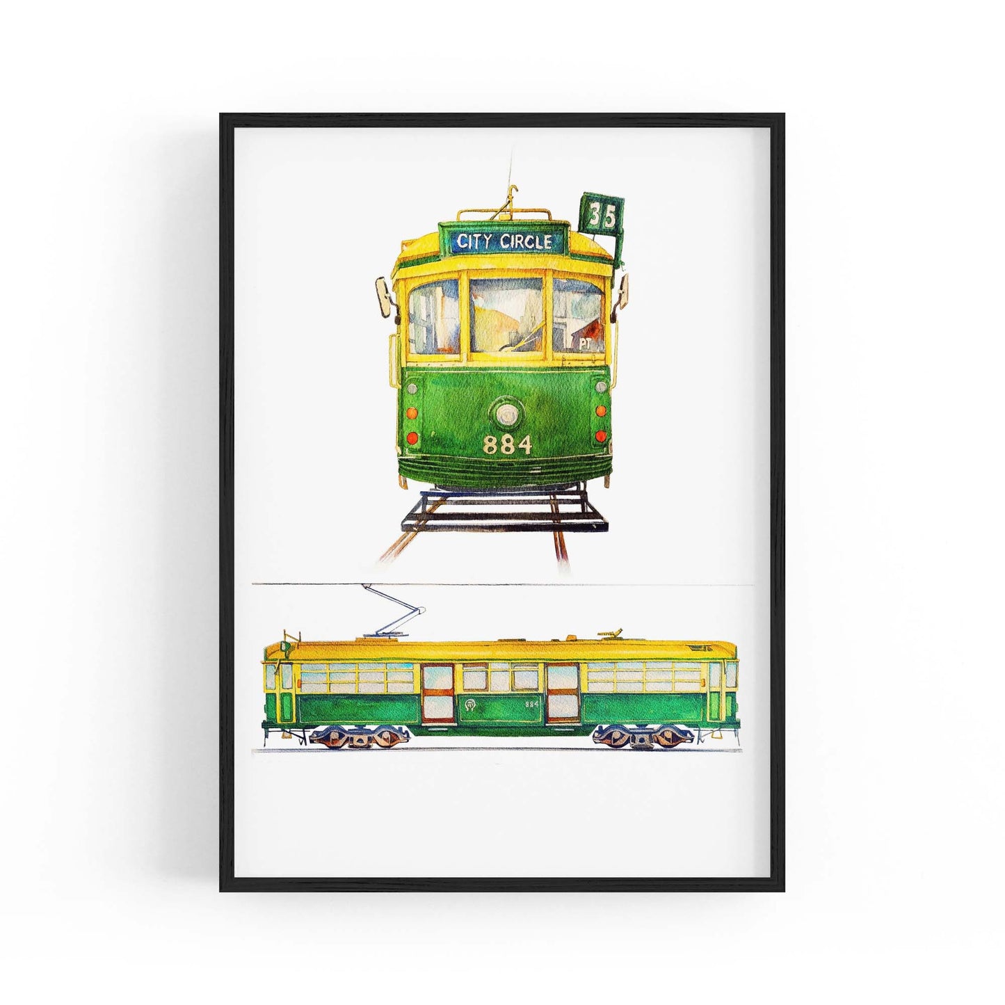 Melbourne Tram Painting Original Wall Art - The Affordable Art Company