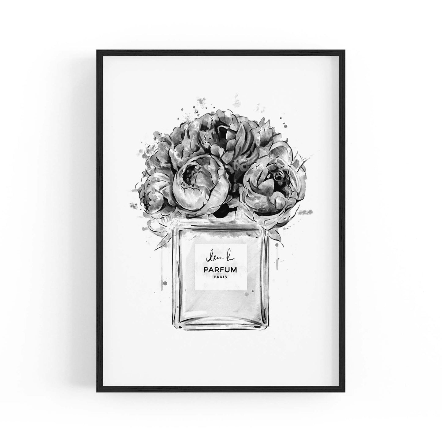 Black and White Perfume Bottle Fashion Wall Art - The Affordable Art Company