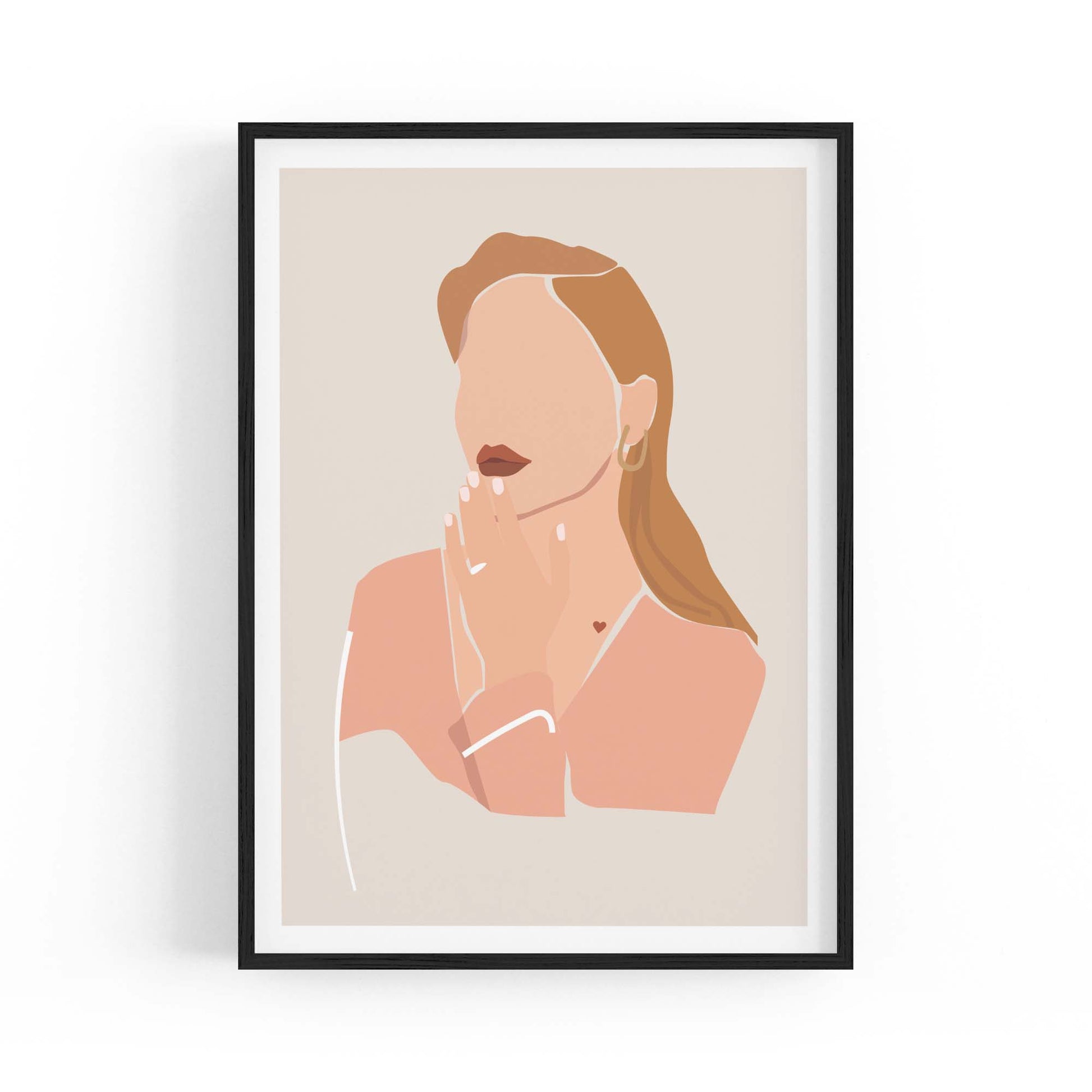 Minimal Girl Abstract Retro Bedroom Wall Art #4 - The Affordable Art Company