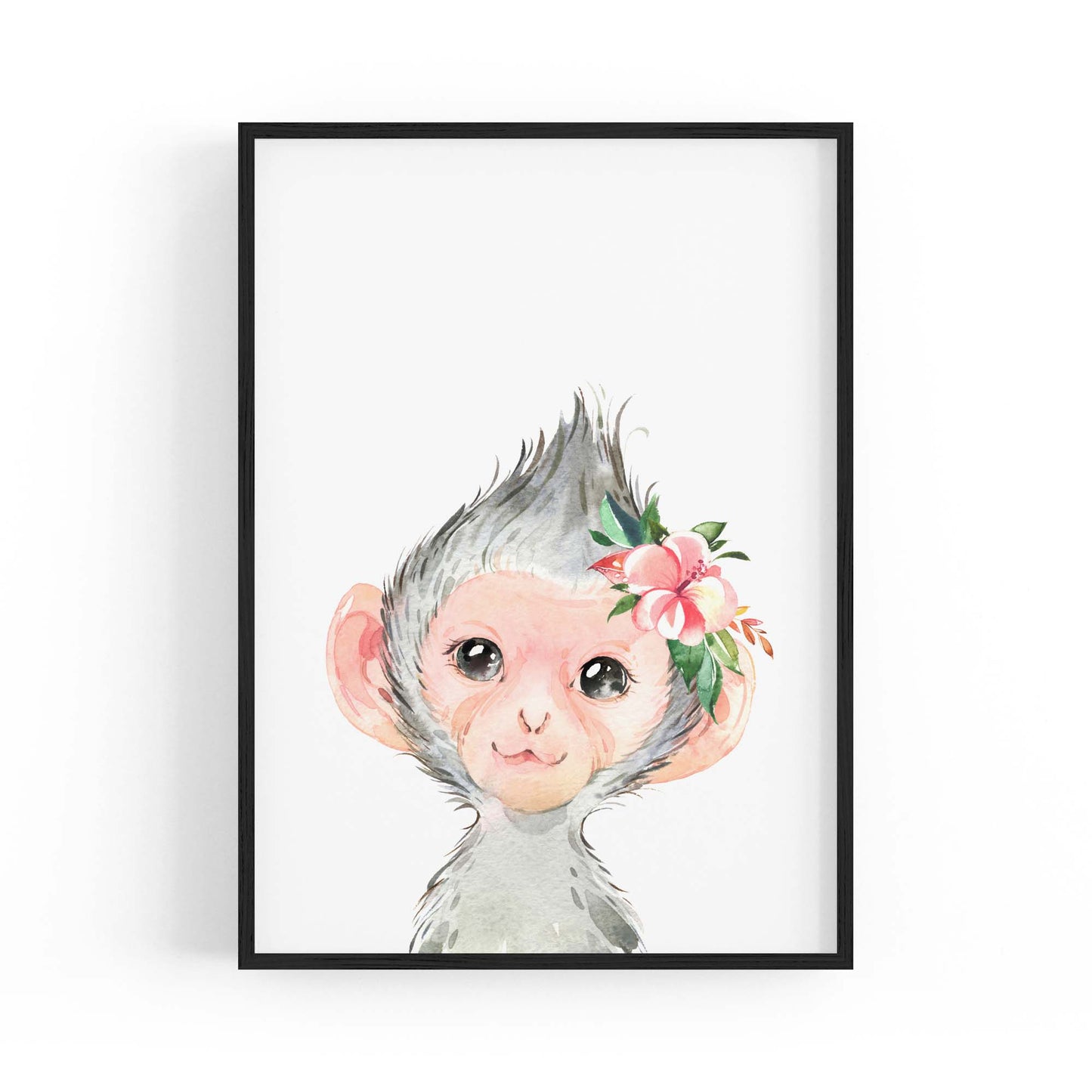 Cute Baby Monkey Nursery Animal Gift Wall Art - The Affordable Art Company