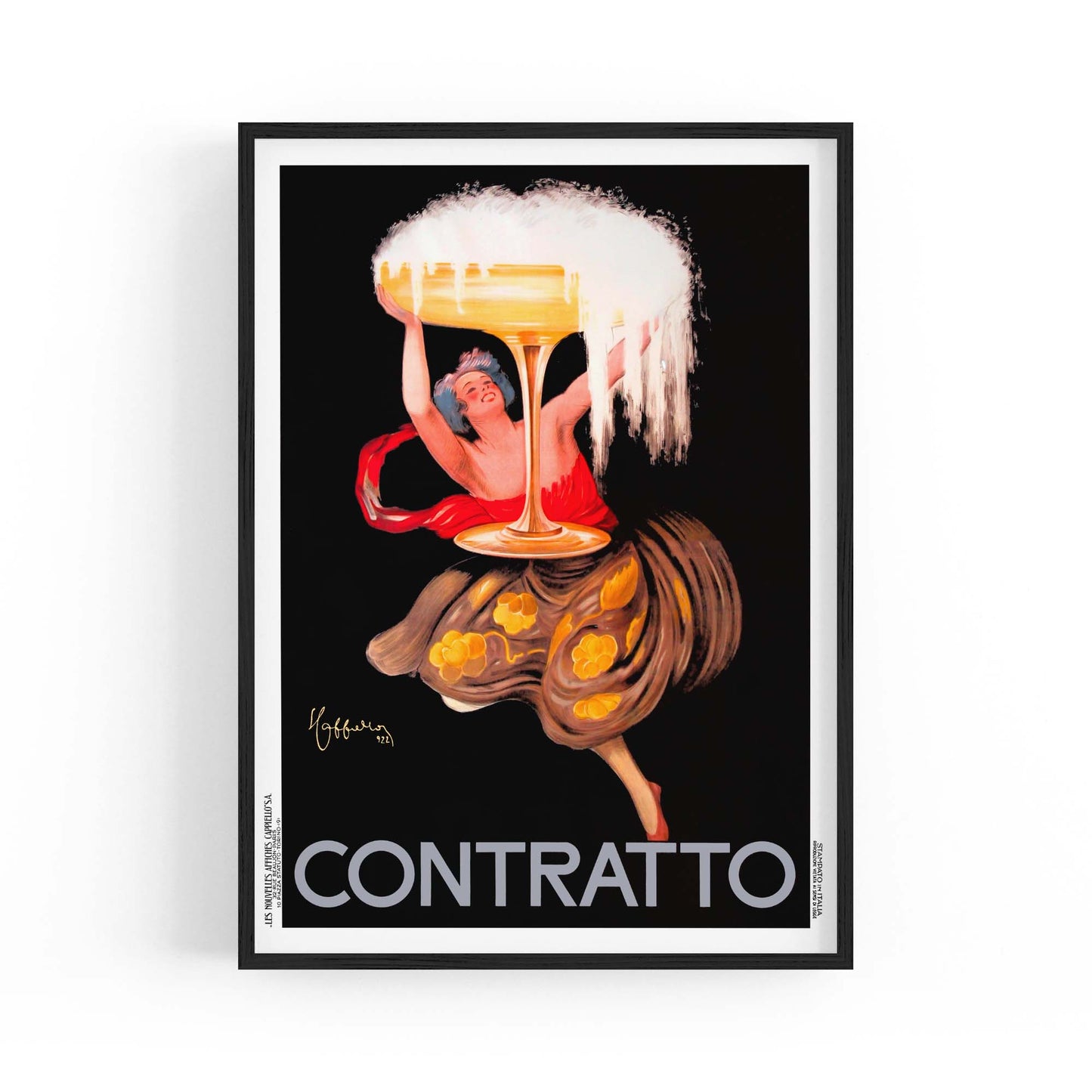 Vintage Contratto Advert Italian Restaurent Wall Art - The Affordable Art Company