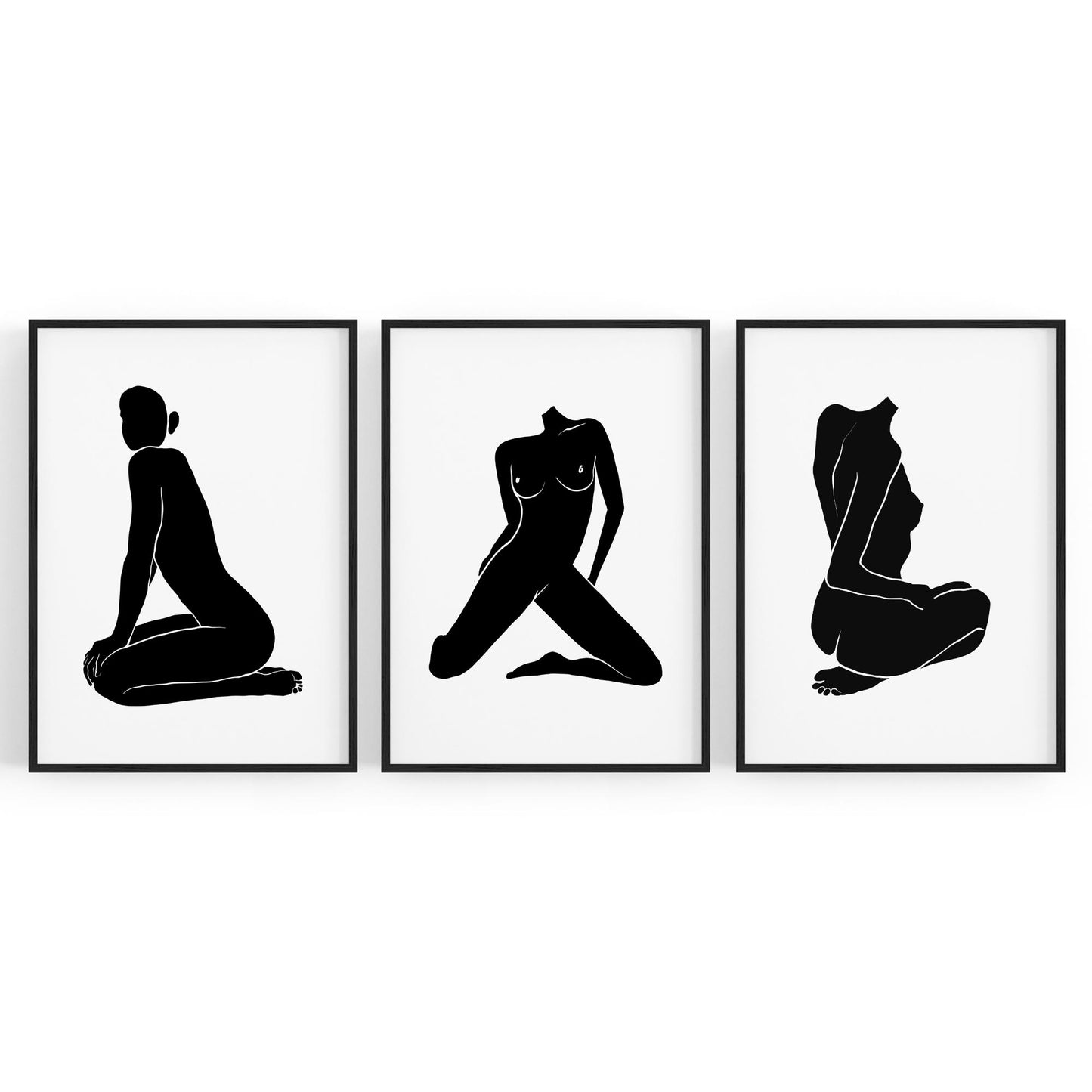 Set of Nude Body Drawing Female Minimal Wall Art #1 - The Affordable Art Company