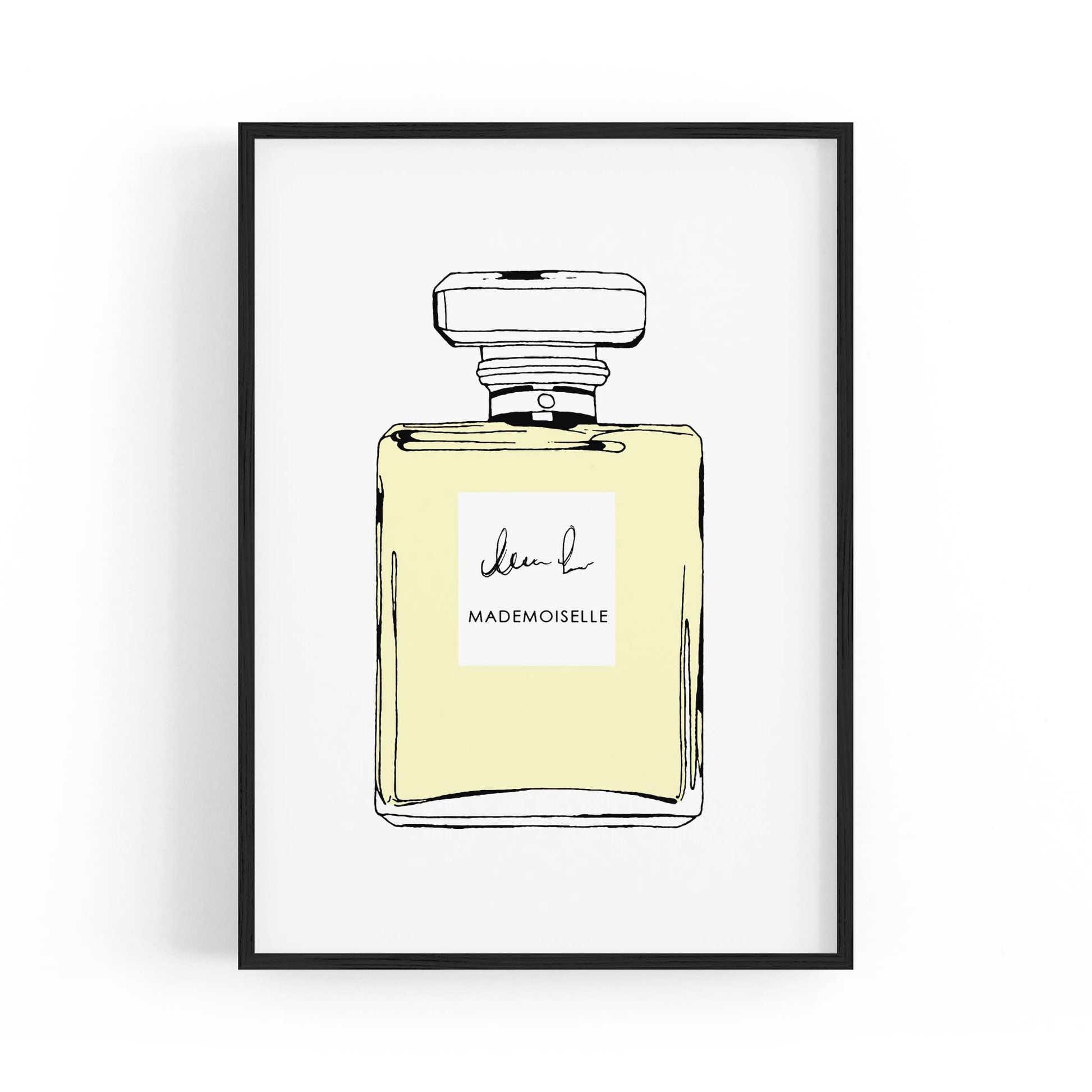 Yellow Minimal Perfume Bottle Fashion Wall Art - The Affordable Art Company