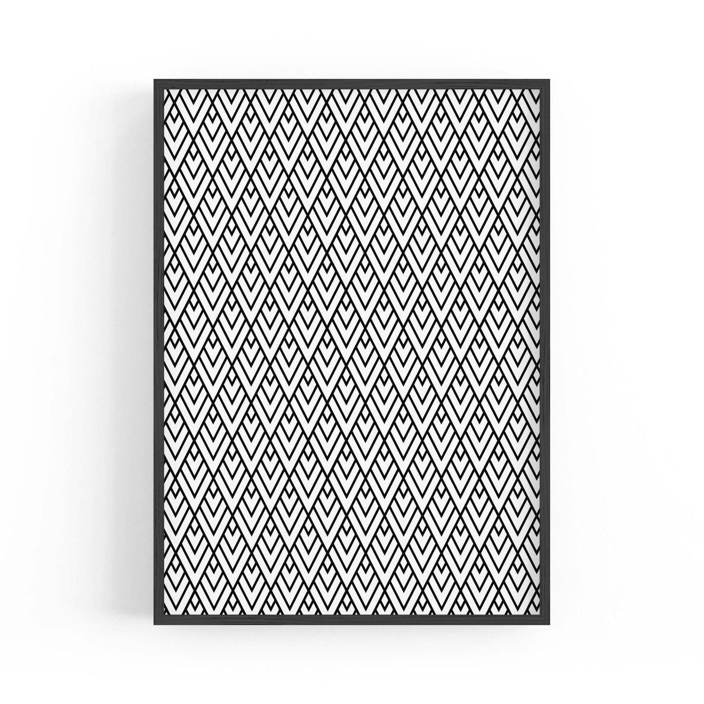 Minimal Geometric Pattern Black & White Wall Art #2 - The Affordable Art Company