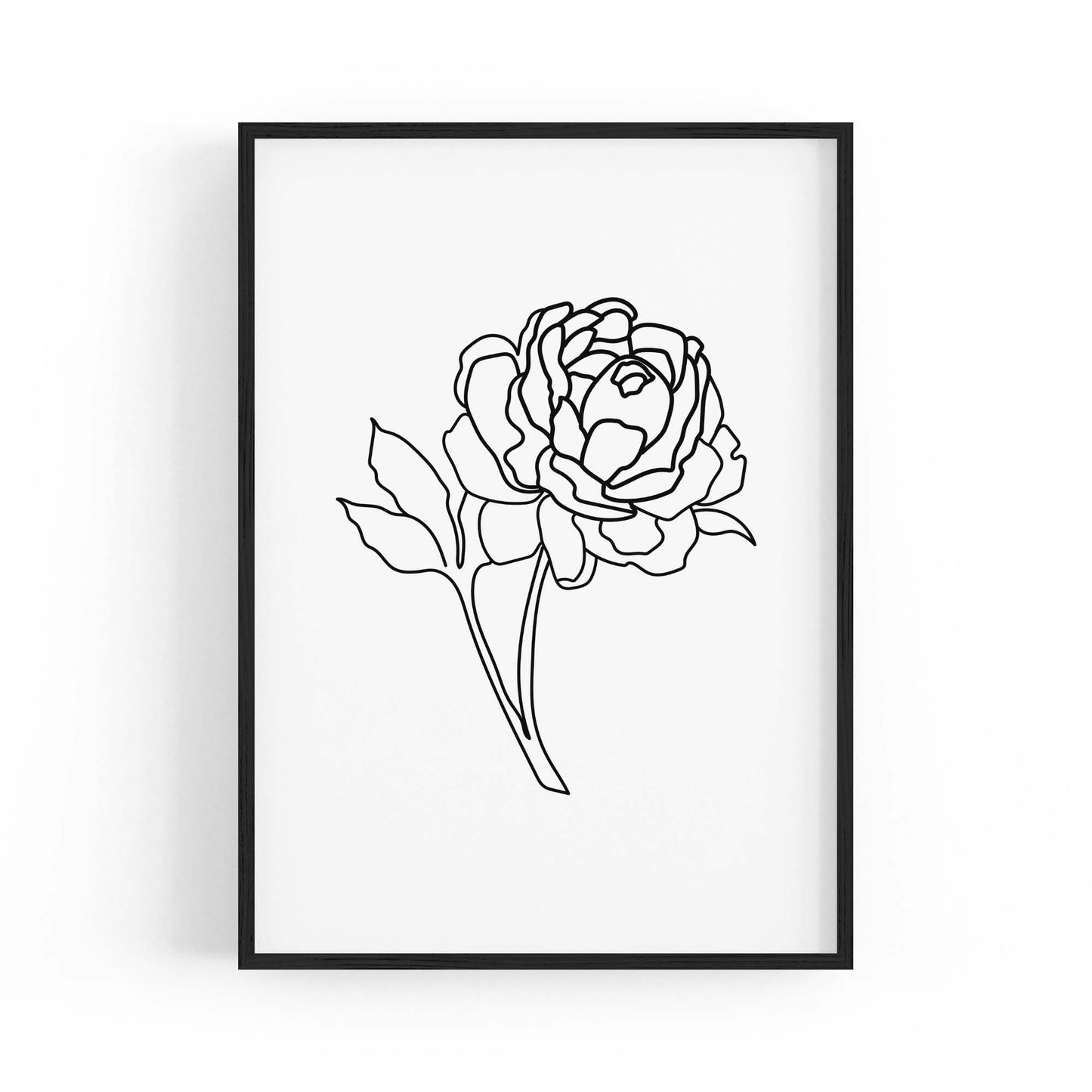 Rose Flower Line Drawing Minimal Kitchen Wall Art #4 - The Affordable Art Company