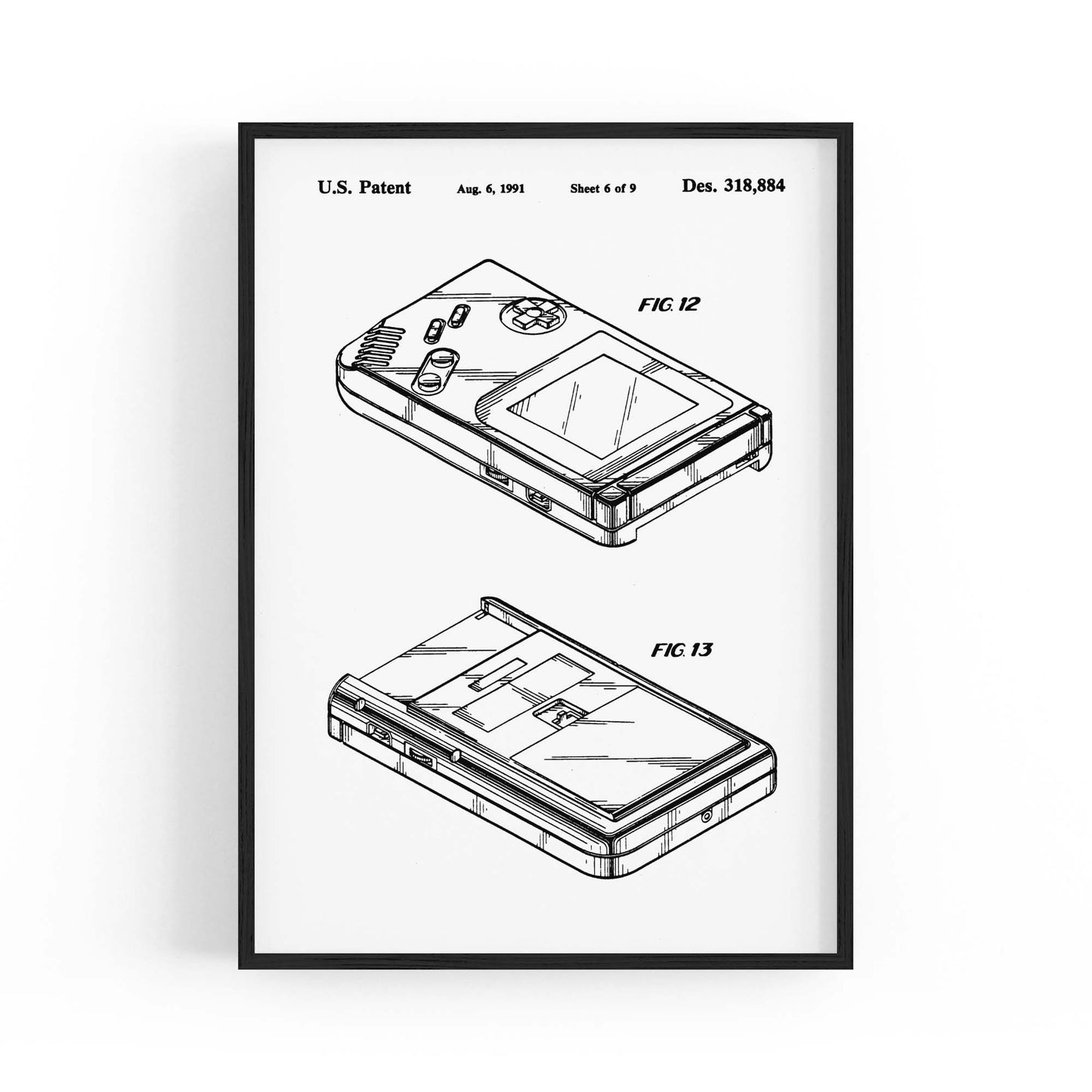 Vintage Game Boy Patent Gift Wall Art #2 - The Affordable Art Company