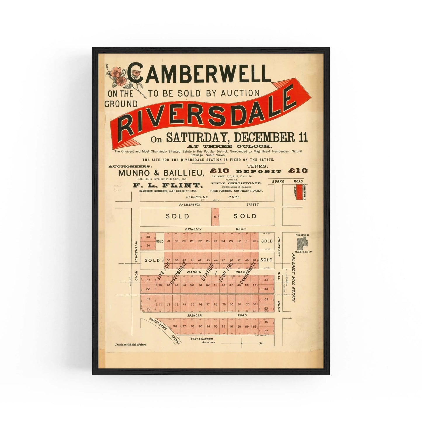 Camberwell Melbourne Vintage Real Estate Ad Art #1 - The Affordable Art Company