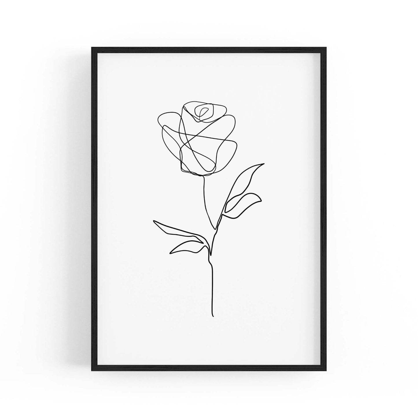 Minimal Line Flower Drawing Wall Art #2 - The Affordable Art Company