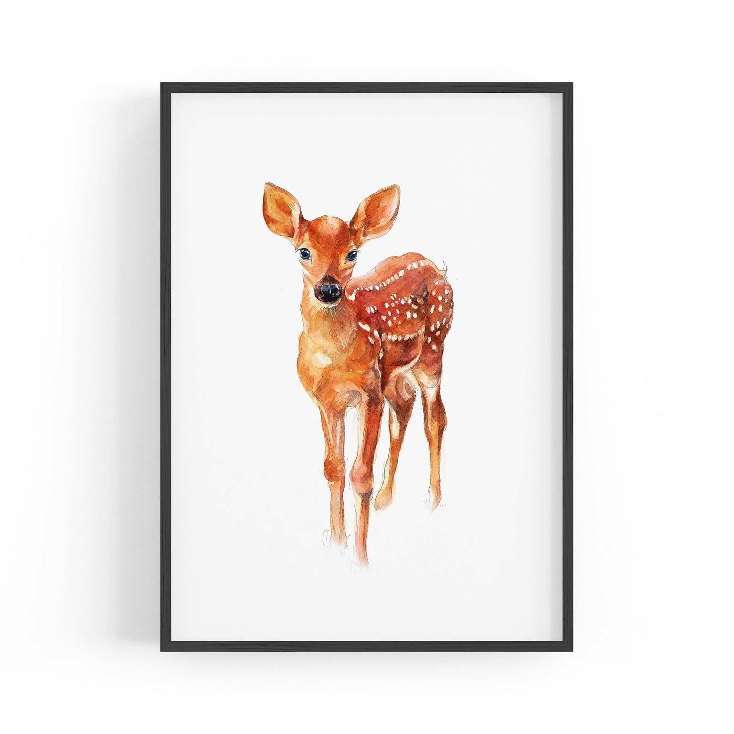 Watercolour Deer Painting Animal Nursery Wall Art - The Affordable Art Company