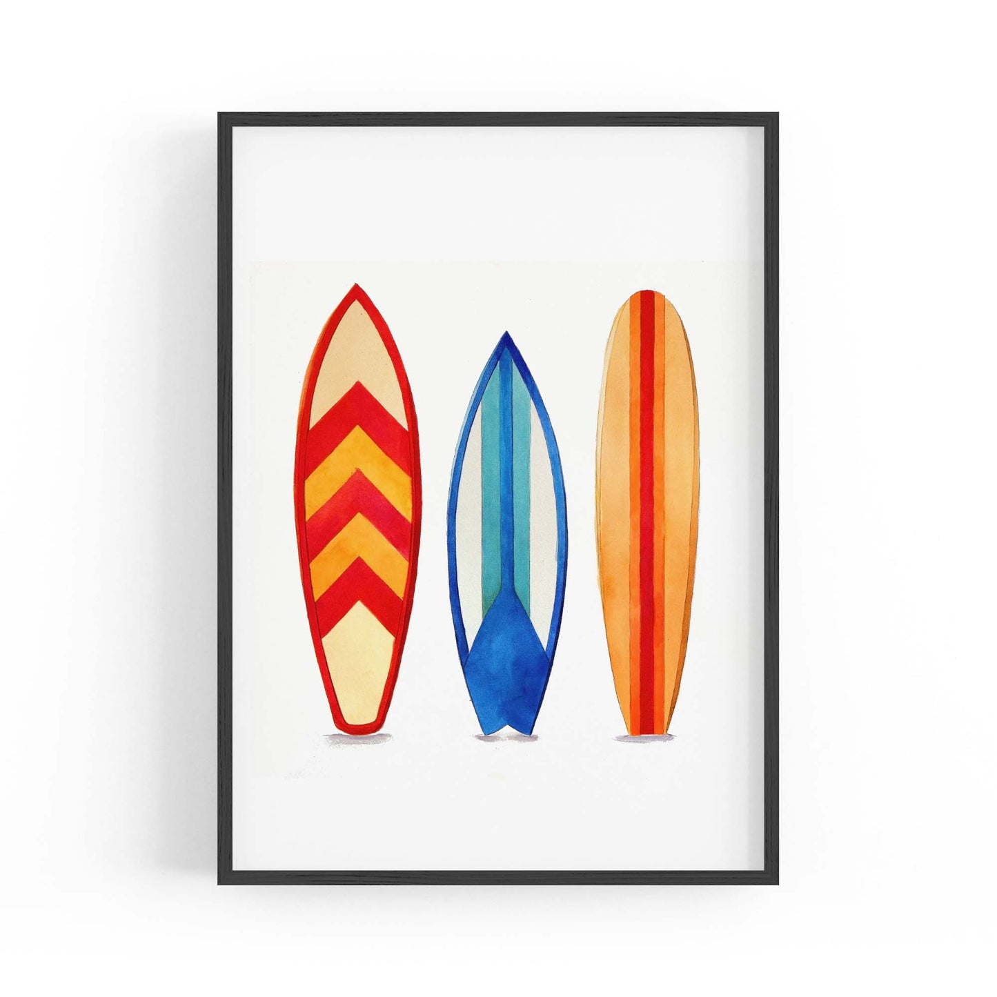 Surfboard Watercolour Australian Surf Wall Art - The Affordable Art Company
