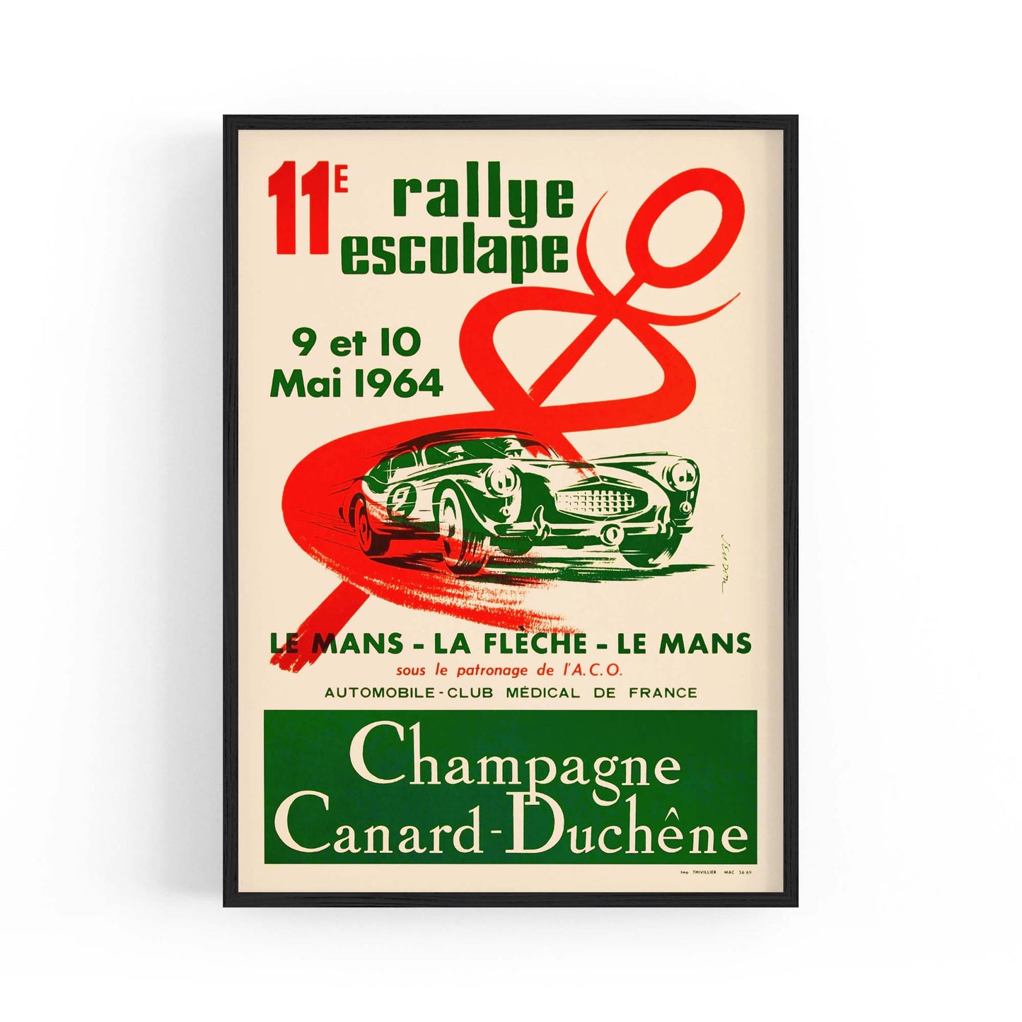 French Motorsport Vintage Advert Garage Wall Art - The Affordable Art Company