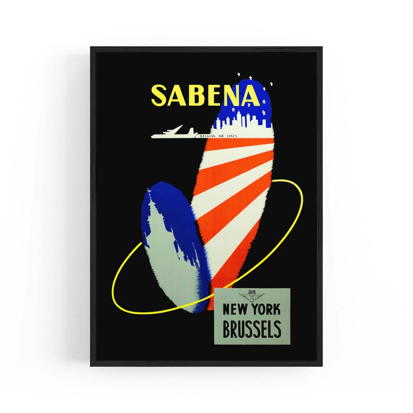 New York by Sabena Airlines Vintage Travel Advert Wall Art - The Affordable Art Company
