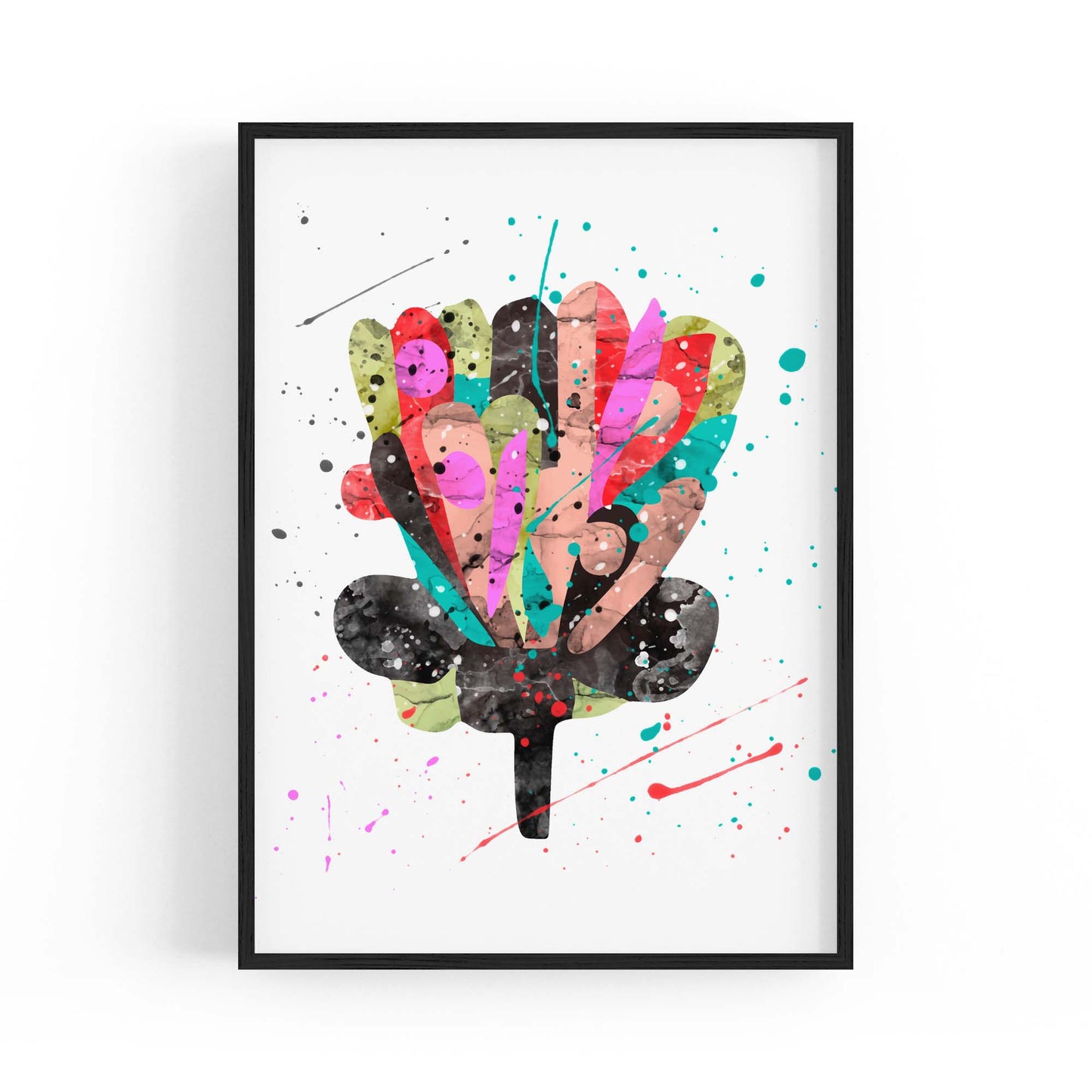 Scandi Flower Colourful Kitchen Cafe Wall Art #3 - The Affordable Art Company