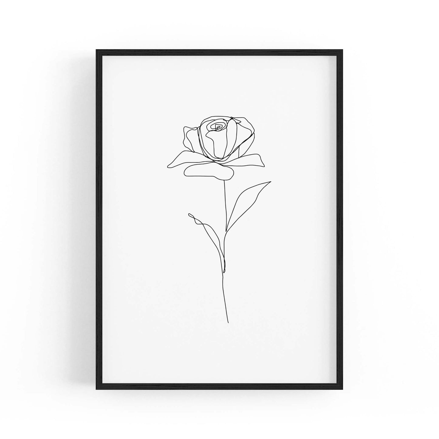 Minimal Rose Flower Line Drawing Abstract Wall Art #1 - The Affordable Art Company