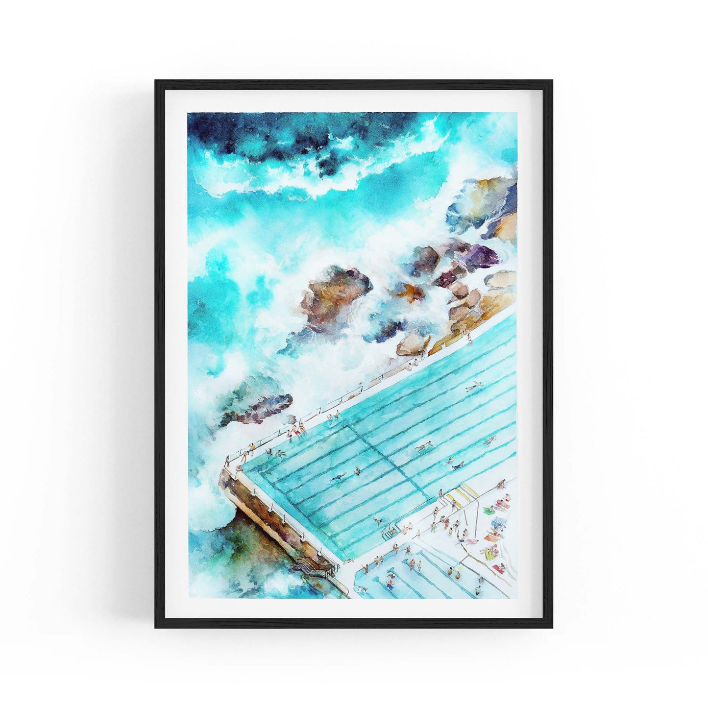 Bondi Sea Baths Sydney Painting Artwork Wall Art - The Affordable Art Company