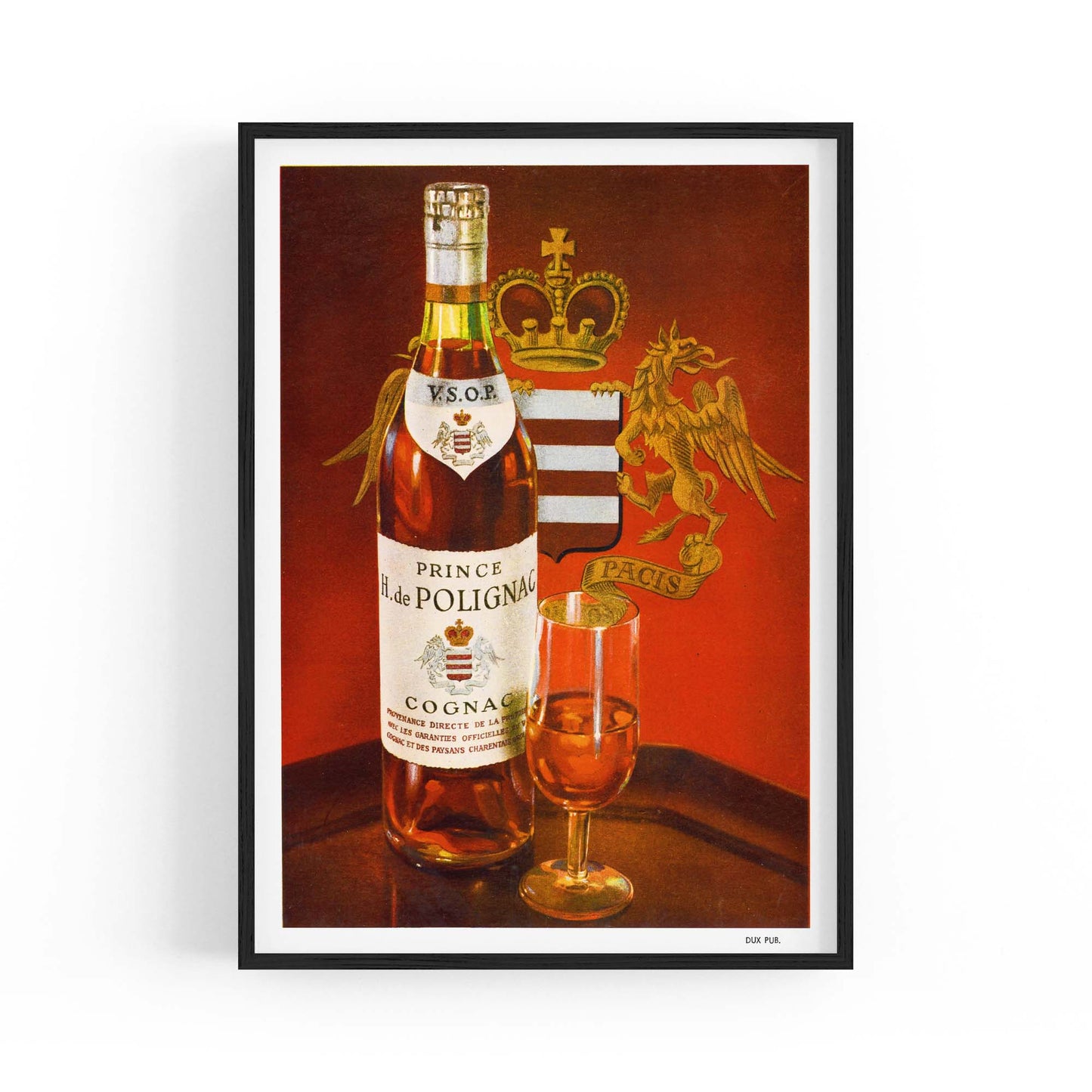 Prince Hubert Cognac Vintage Drinks Advert Wall Art - The Affordable Art Company
