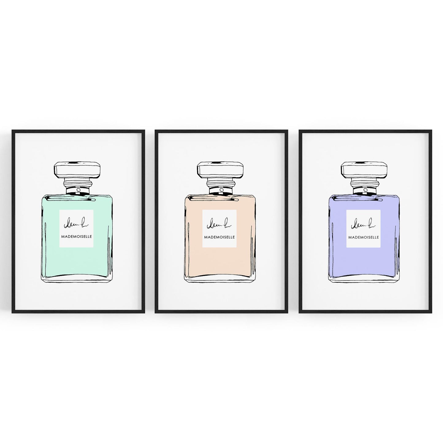 Set of Perfume Bottle Fashion Bedroom Wall Art #4 - The Affordable Art Company