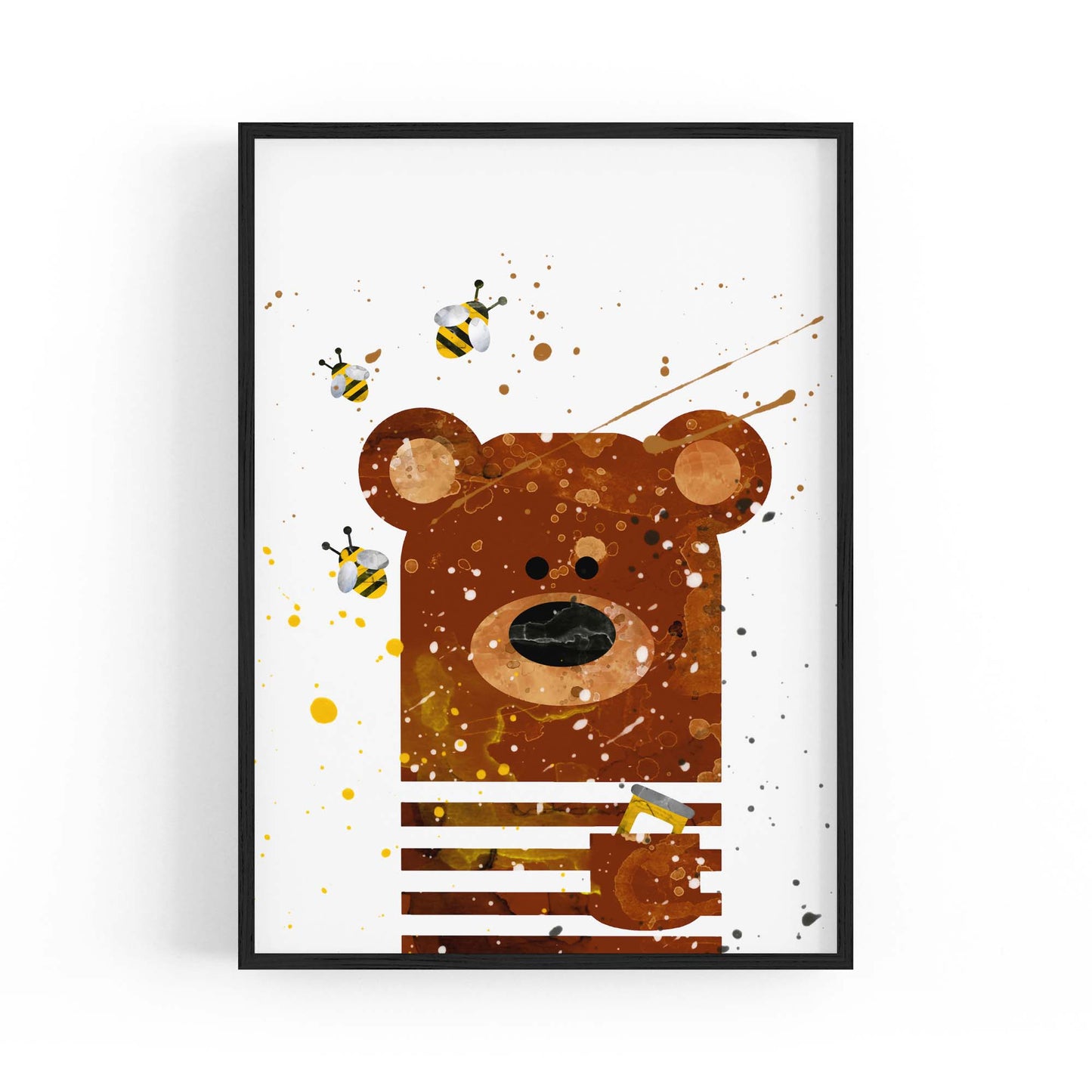 Cute Baby Bear Nursery Animal Decor Wall Art - The Affordable Art Company